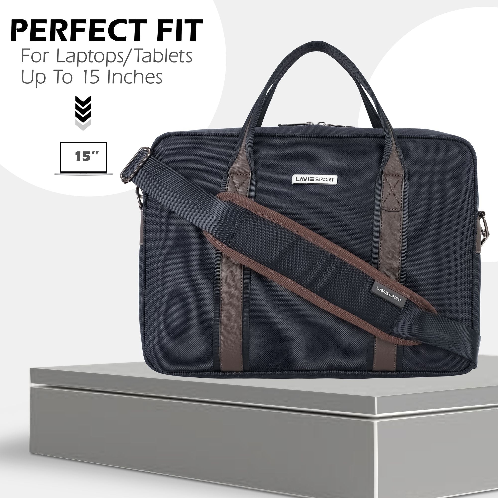 Elevate Briefcase Multifunctional Laptop Bag Charcoal Blue