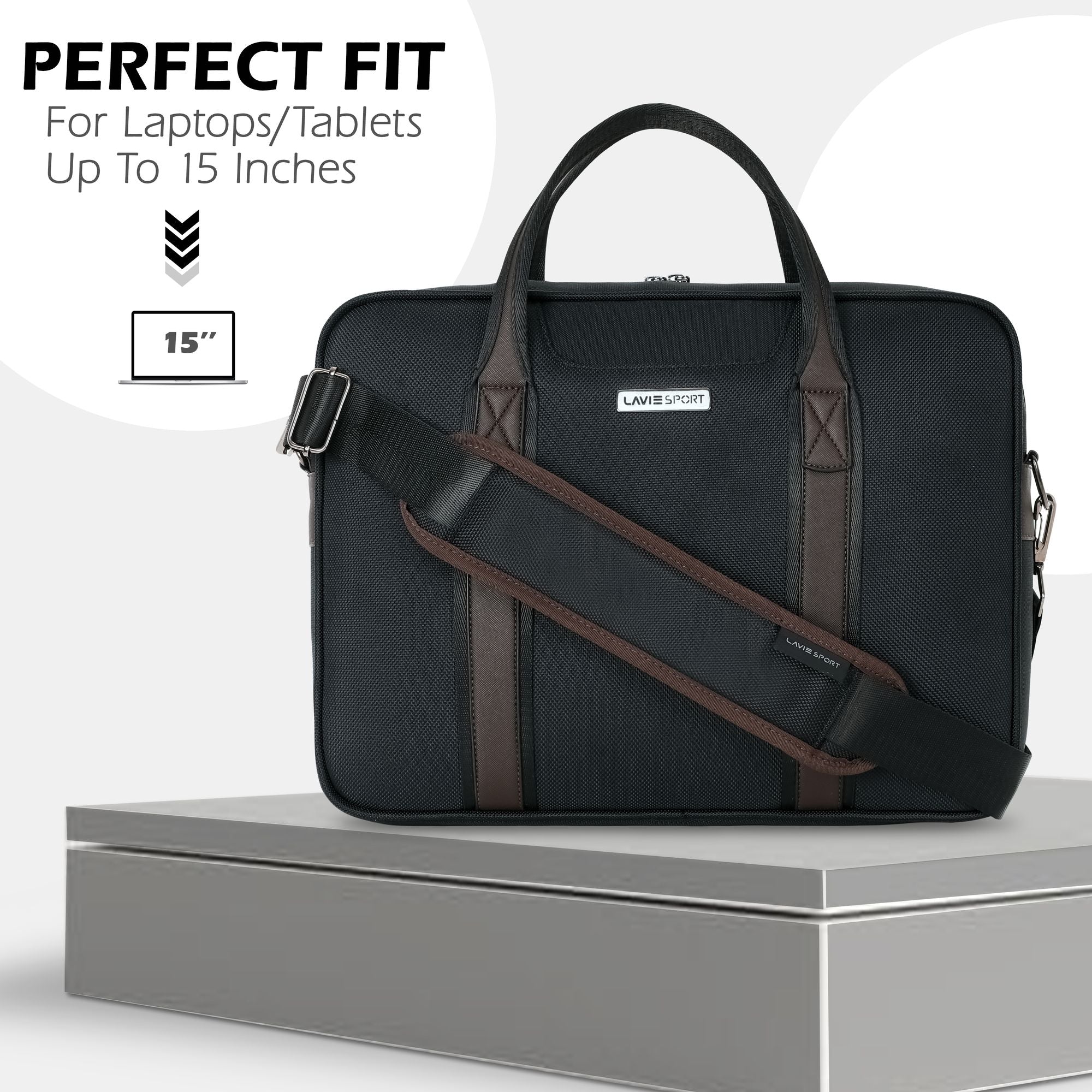 Elevate Briefcase Multifunctional Laptop Bag Black/Choco