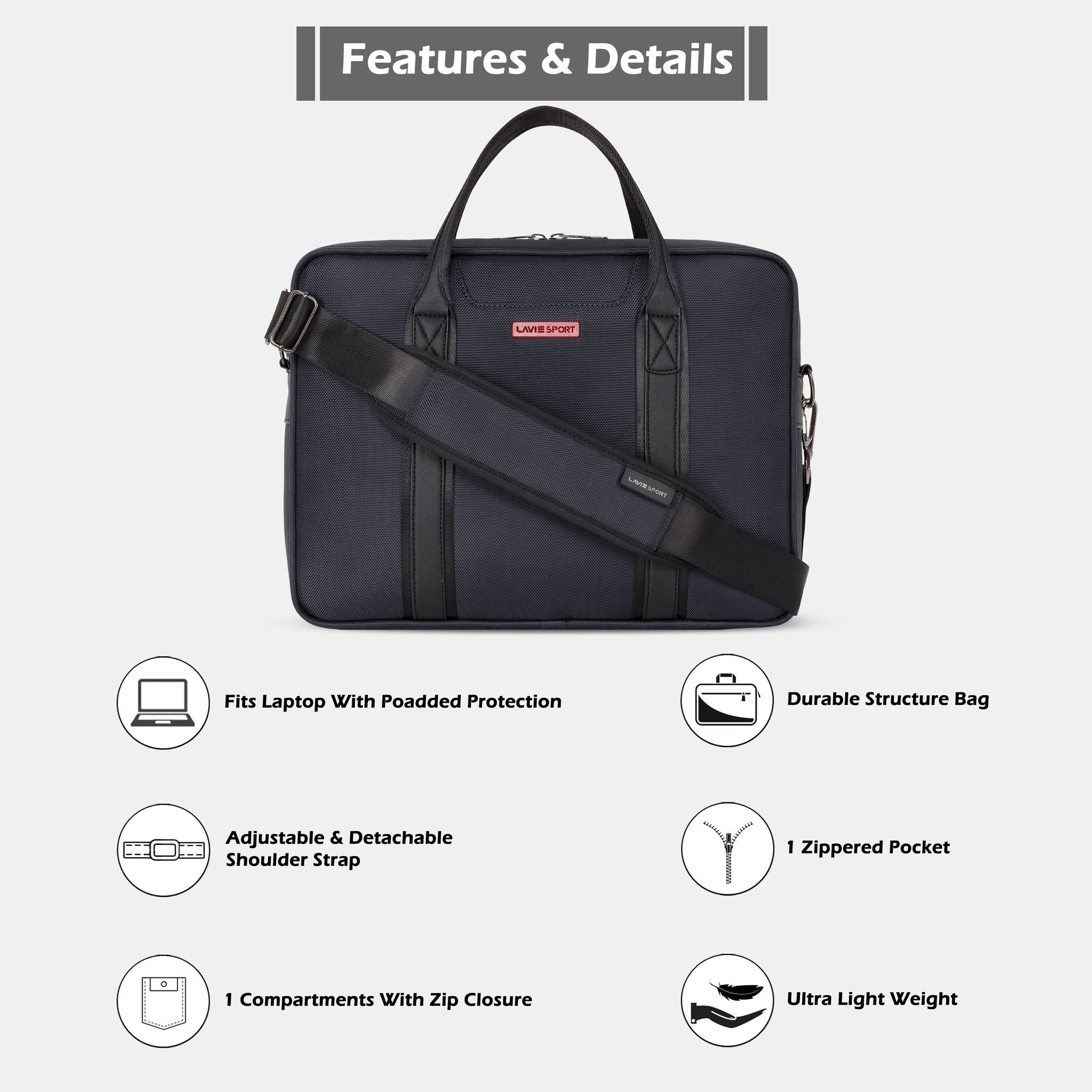 Elevate Briefcase Multifunctional Laptop Bag C.Blue/Black