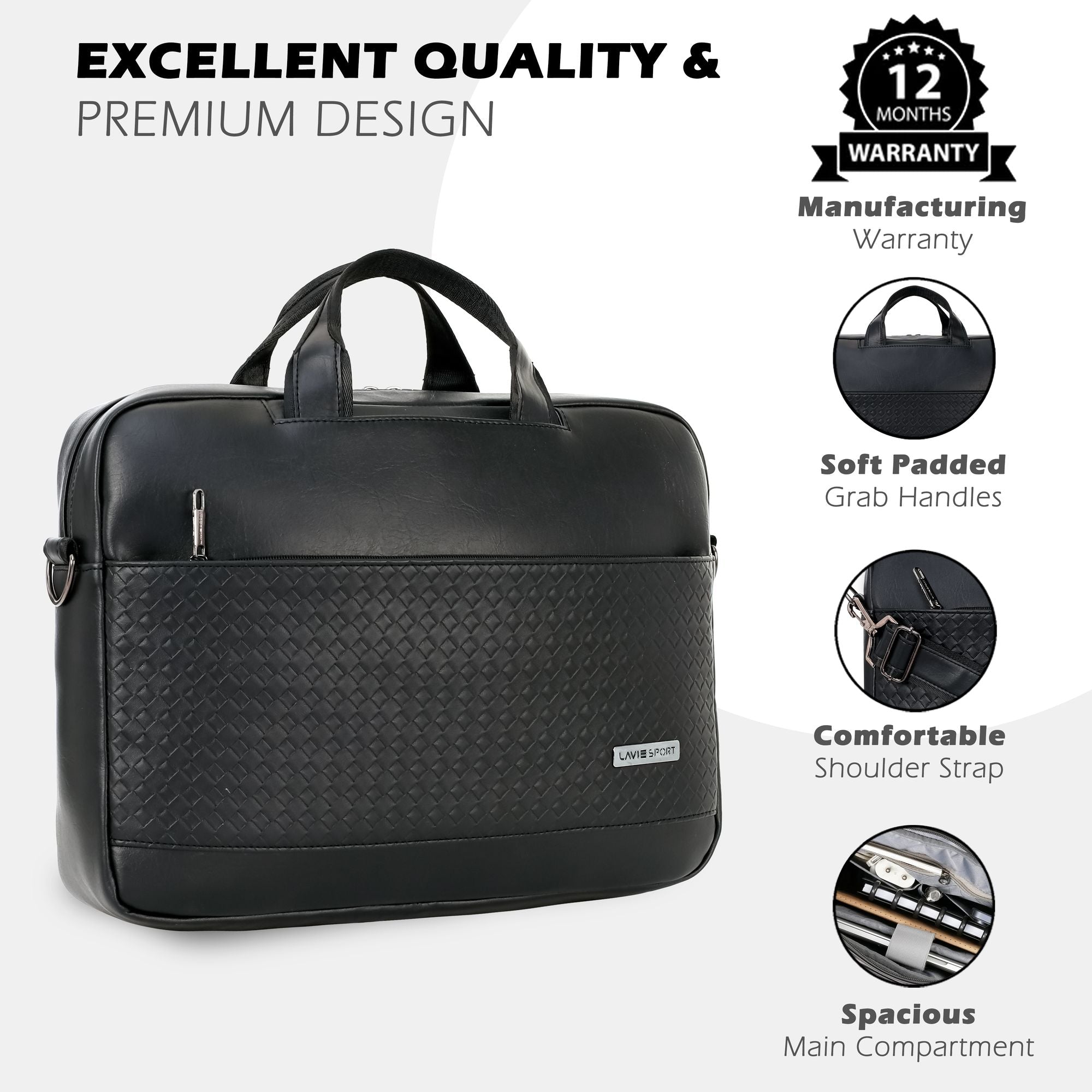 Highlander Briefcase Multifunctional Laptop Bag Black