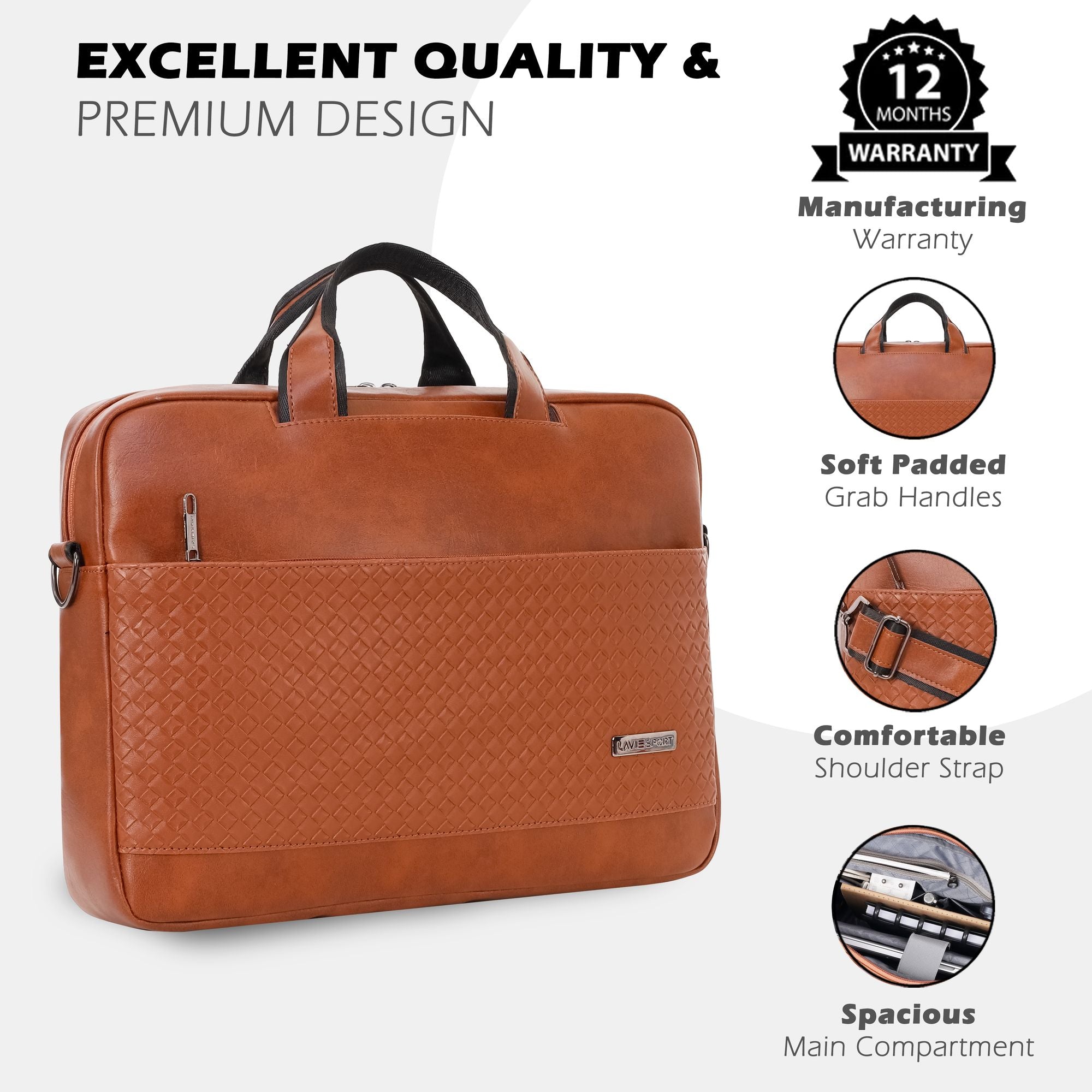 Highlander Briefcase Multifunctional Laptop Bag Tan