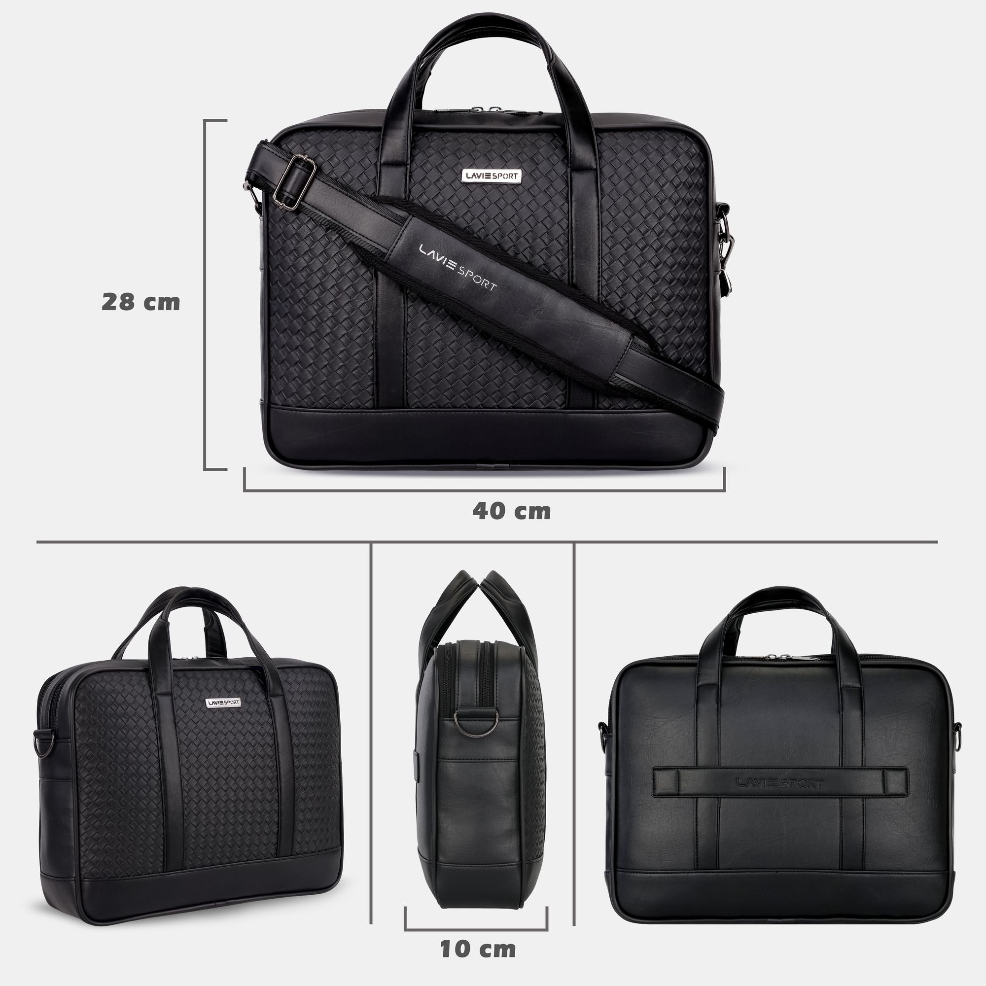 Magnate Briefcase Multifunctional Laptop Bag Black