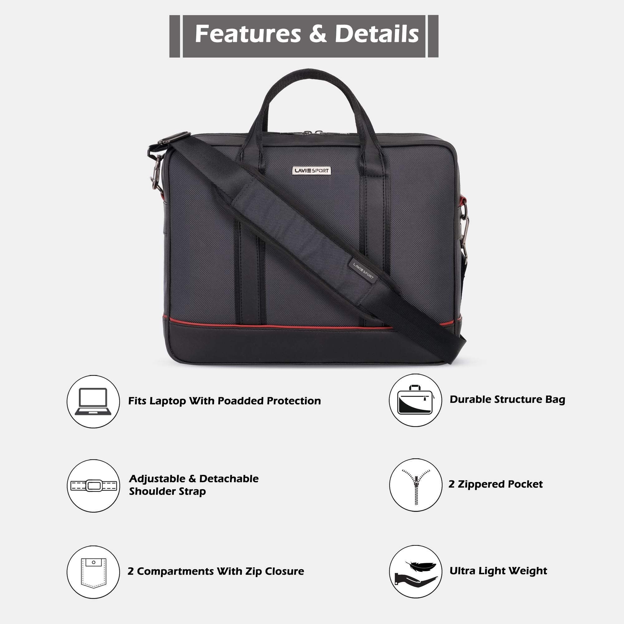 Magnate Briefcase Multifunctional Laptop Bag C.Blue/Black