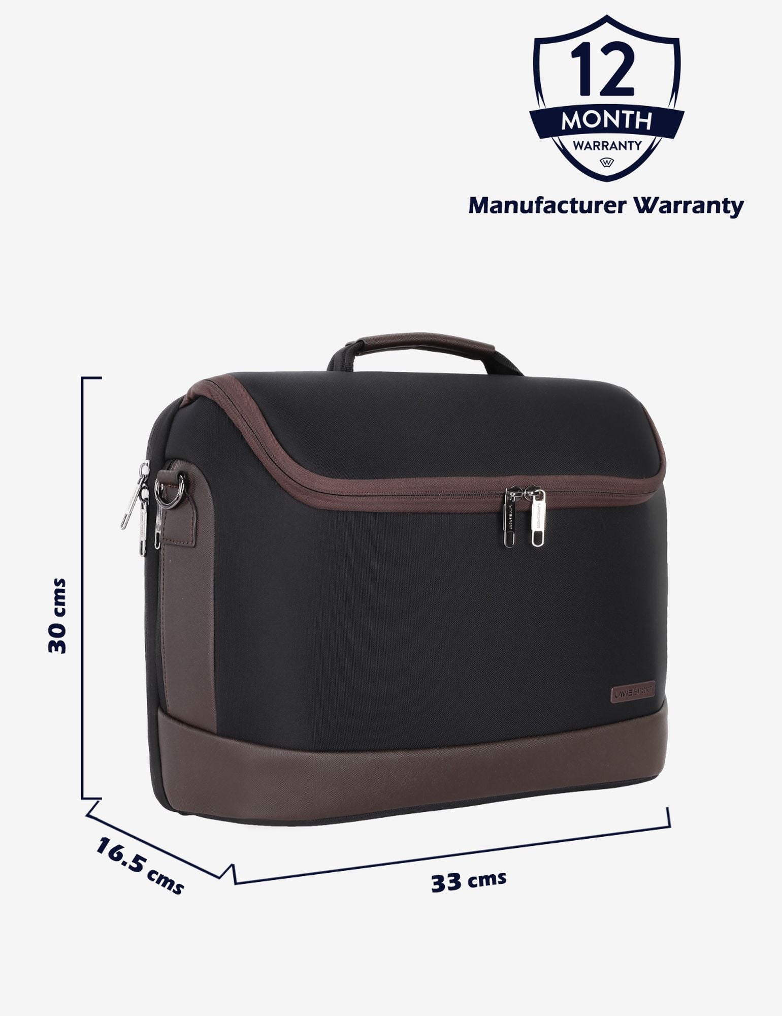 Spectra Briefcase Multifunctional Laptop Bag Black/Choco