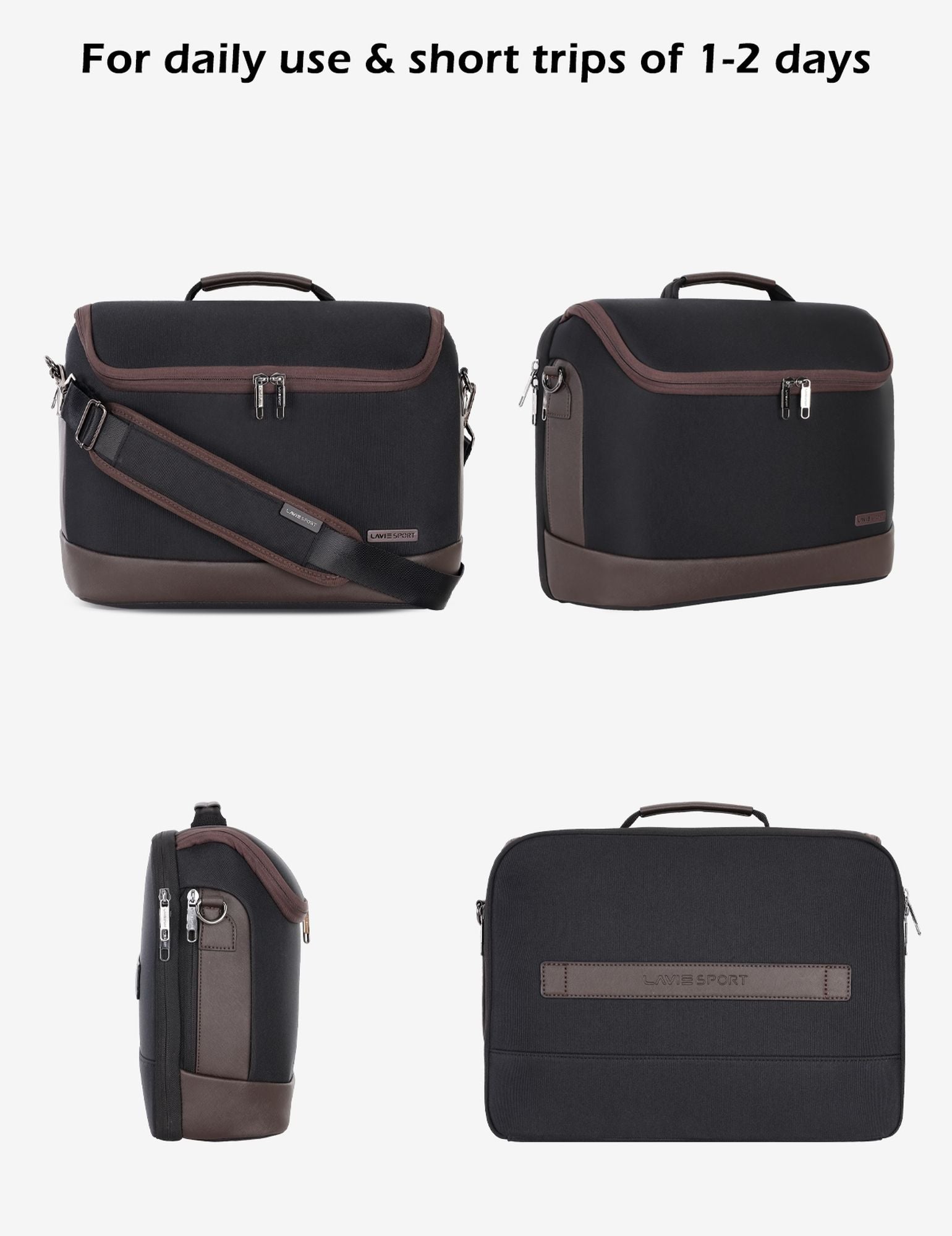 Spectra Briefcase Multifunctional Laptop Bag Black/Choco