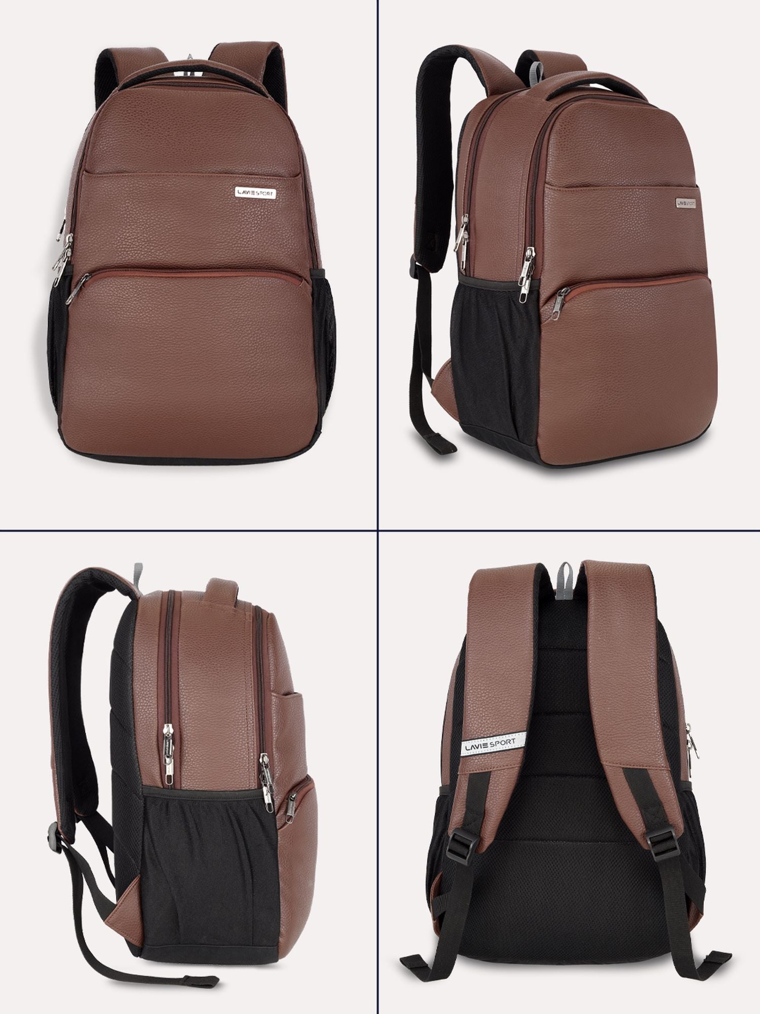 Lavie Sport Mode Gear 30L Laptop Backpack For Men & Women Brown - Lavie World
