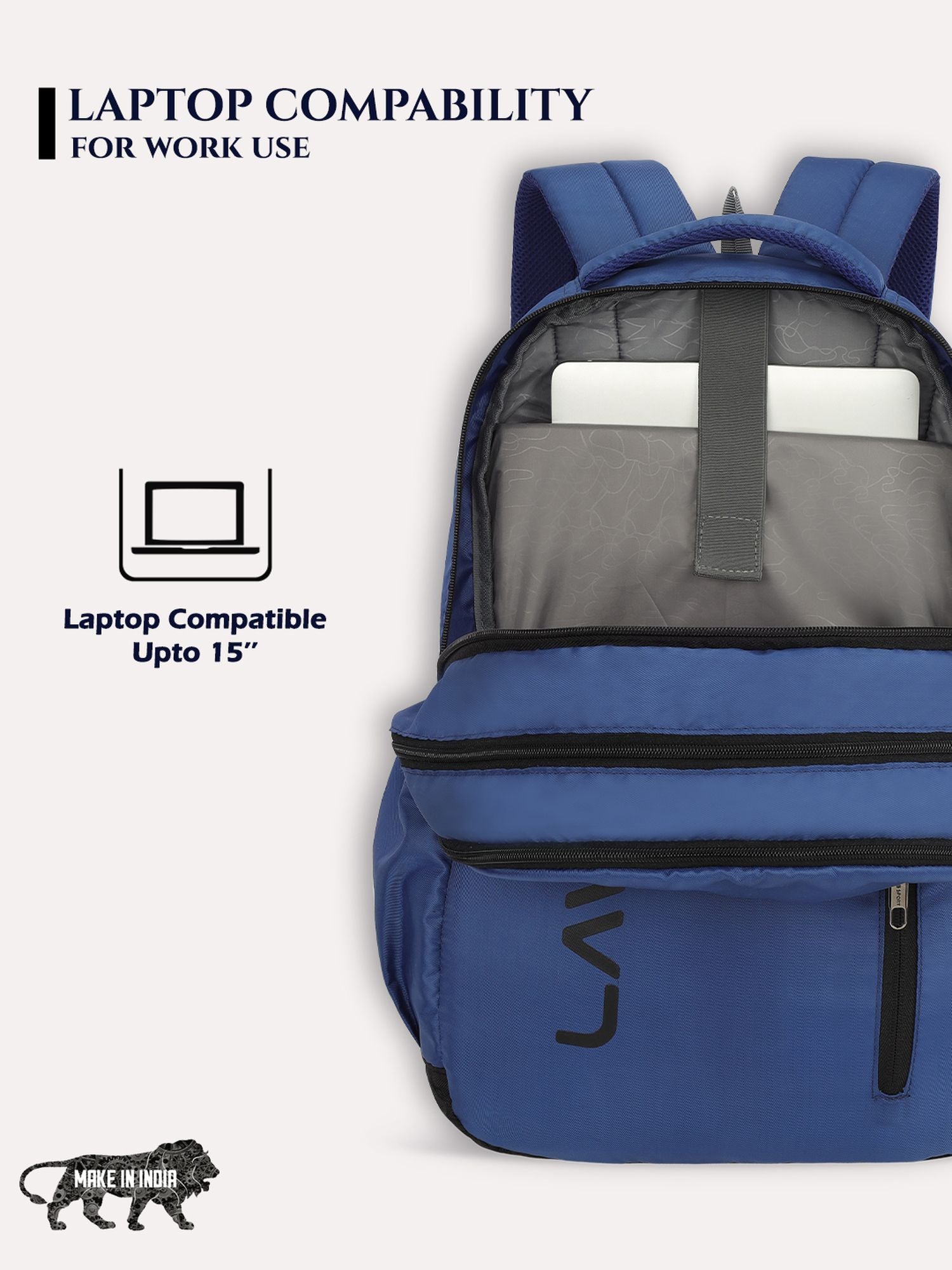 Lavie_Sport_Engrave_34L_Laptop_Backpack_For_Boys_&_Girls_|Unisex_Casual_Bag_for_Men_&_Women_Navy