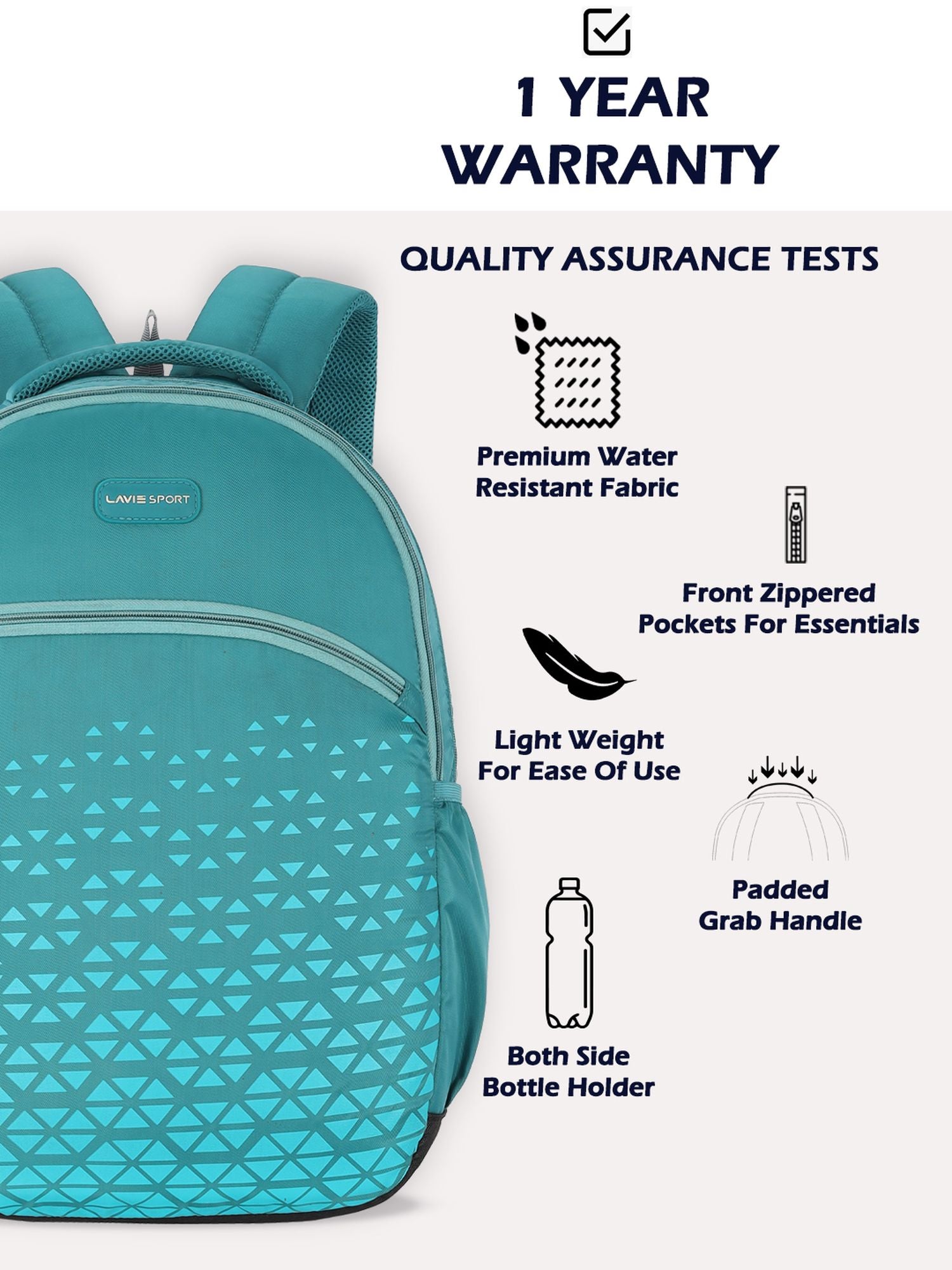 Lavie_Sport_Chrysolite_34L_Laptop_Backpack_For_Boys_&_Girls_|Unisex_Casual_Bag_for_Men_&_Women_Teal