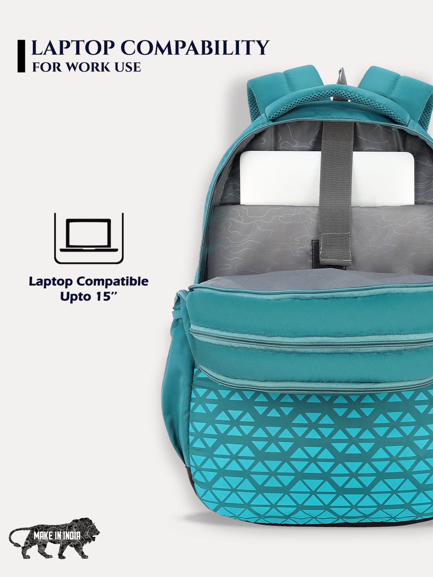 Lavie_Sport_Chrysolite_34L_Laptop_Backpack_For_Boys_&_Girls_|Unisex_Casual_Bag_for_Men_&_Women_Teal