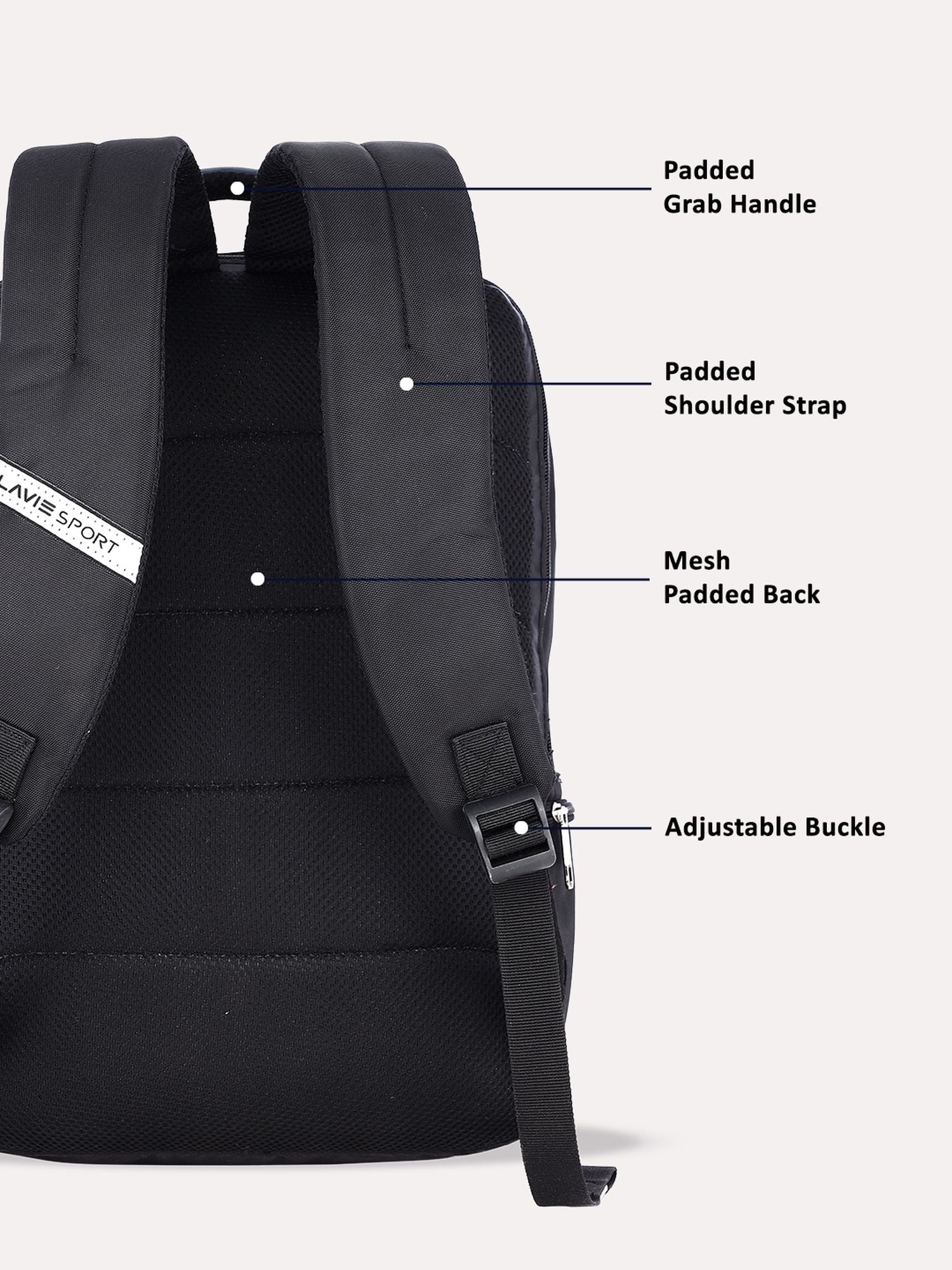 Lavie Sport Prodigy 22L Laptop Unisex Backpack For Men & Women|Casual Backpack for Girls & Boys Navy - Lavie World