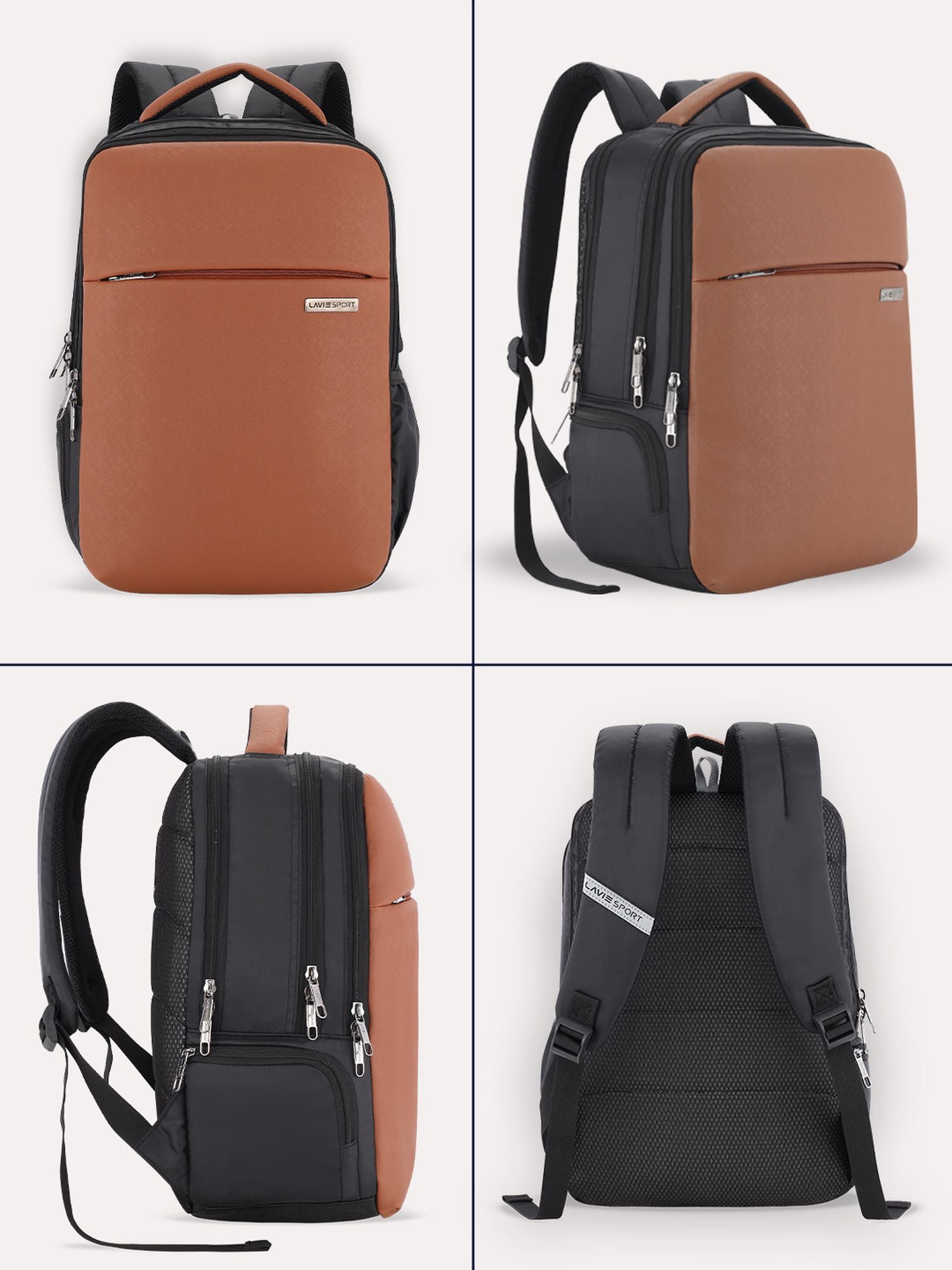 Lavie_Sport_Prodigy_22L_Laptop_Unisex_Backpack_For_Men_&_Women|Casual_Backpack_for_Girls_&_Boys_Tan