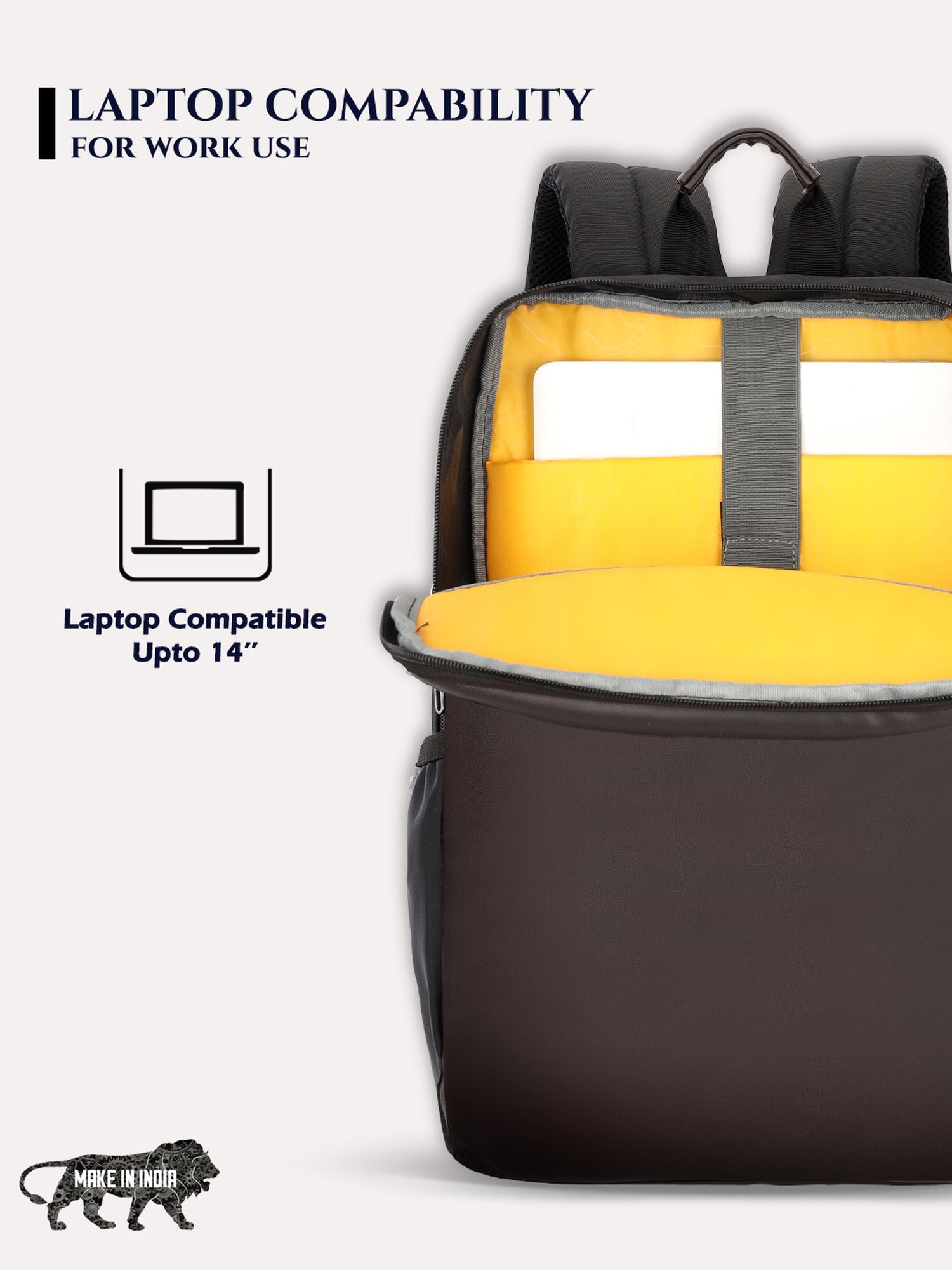 Lavie Sport Premier 21L Laptop Backpack For Men & Women Brown - Lavie World