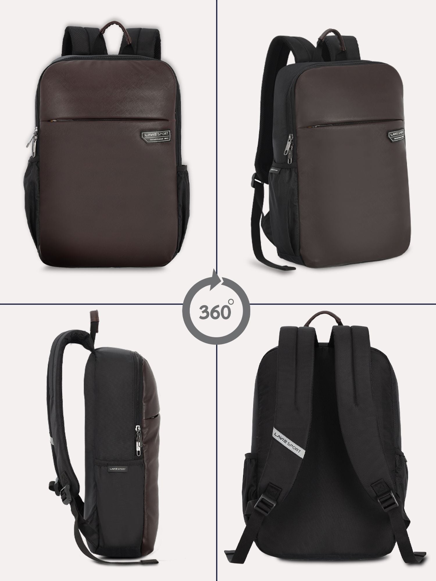 Lavie Sport Premier 21L Laptop Backpack For Men & Women Brown - Lavie World