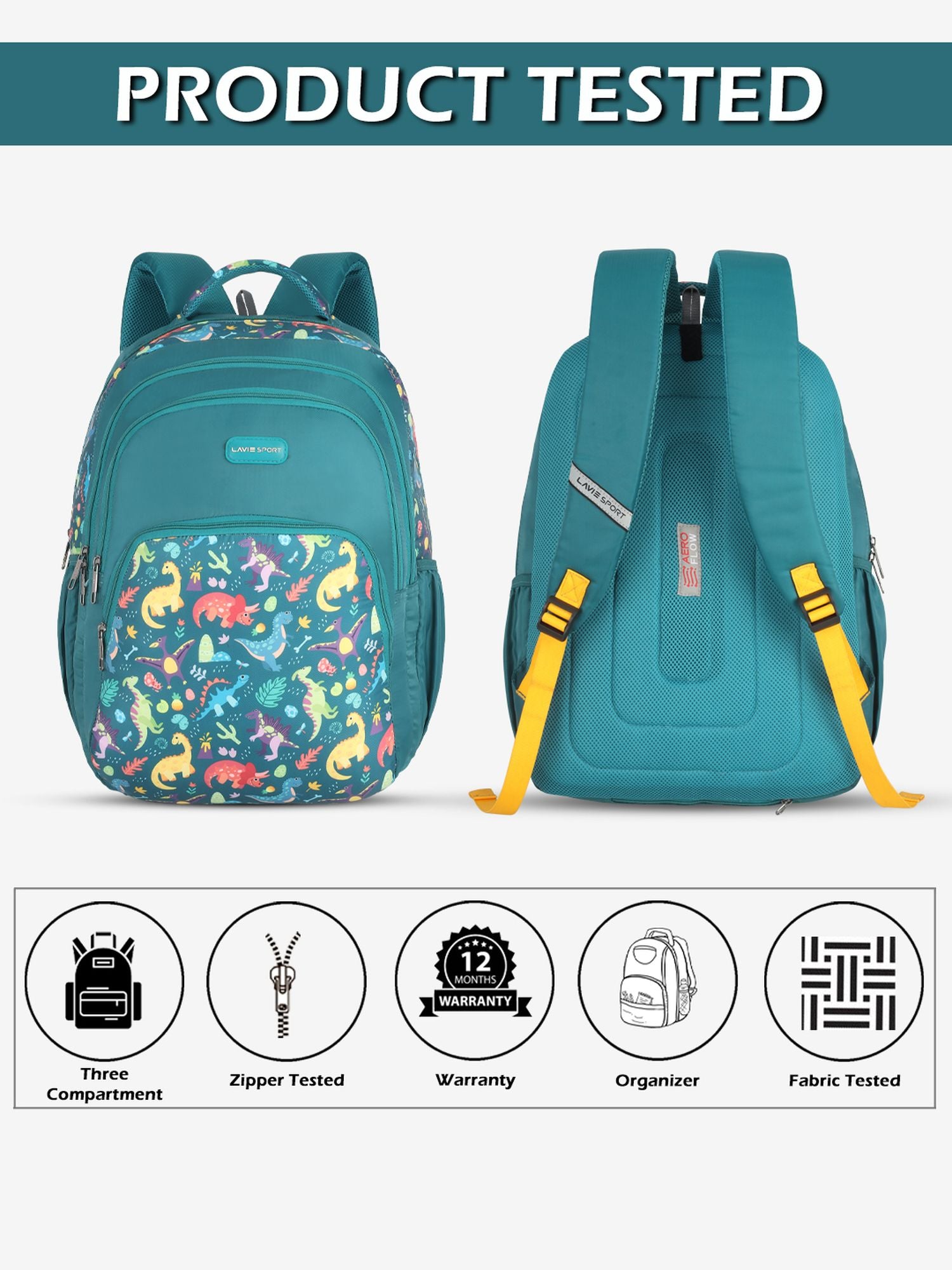 Lavie Sport 22L Ledge Casual Backpack for Girls and Boys|Men & Women Red