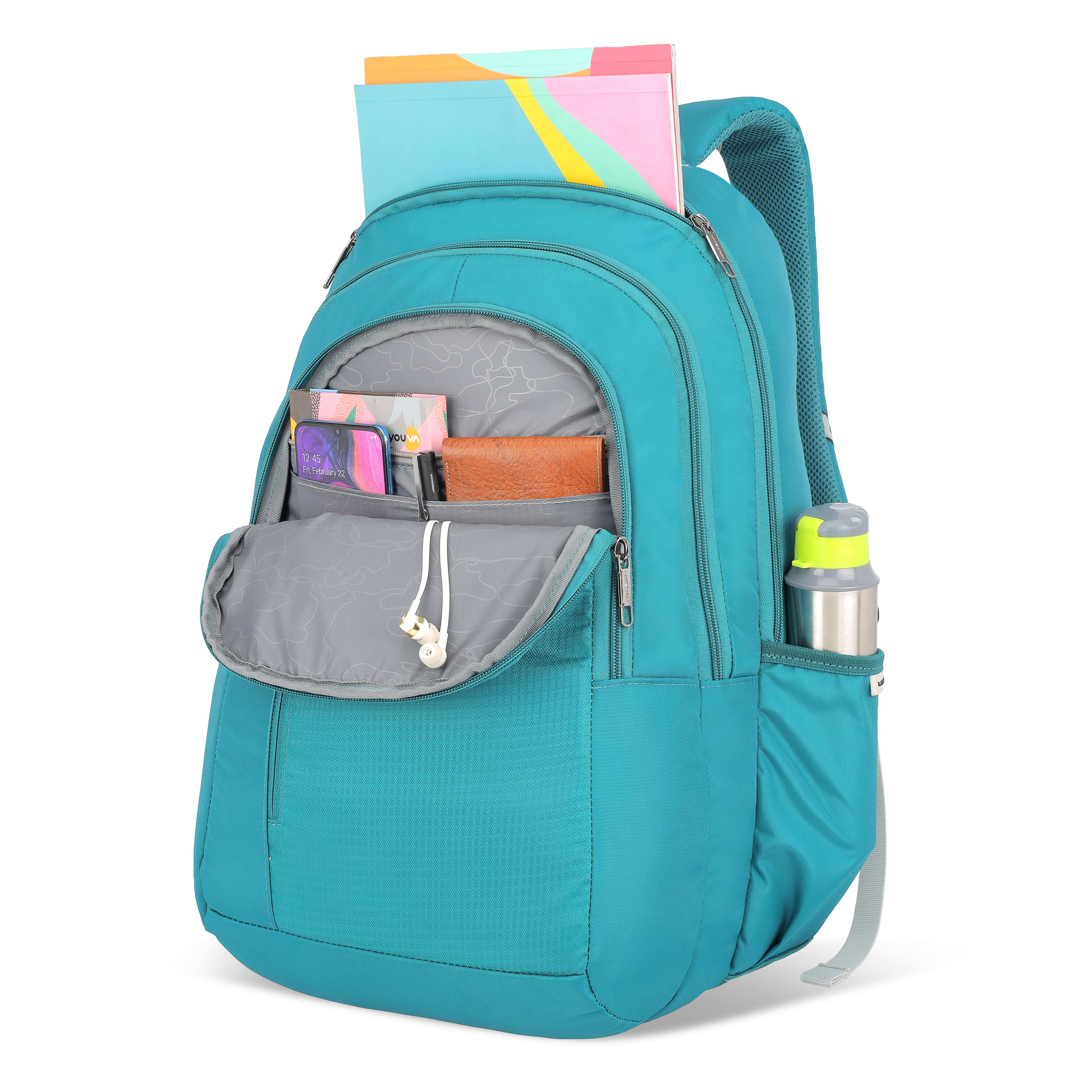Lavie Sport Thunder 46L Laptop Backpack For Men & Women Teal