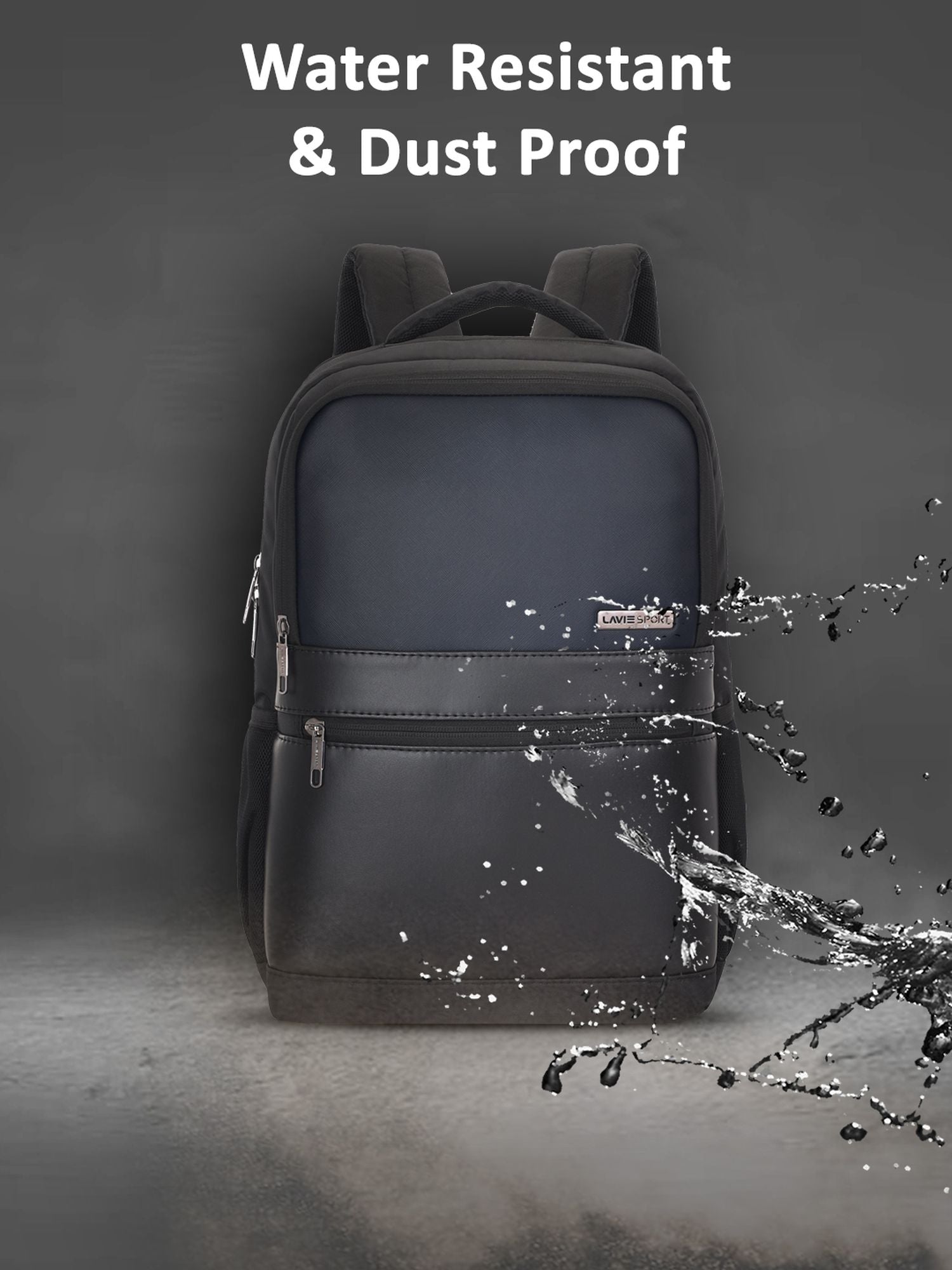 Lavie Sport Pioneer 24L Laptop Backpack with Trolley Sleeve For Men & Women Black/Navy