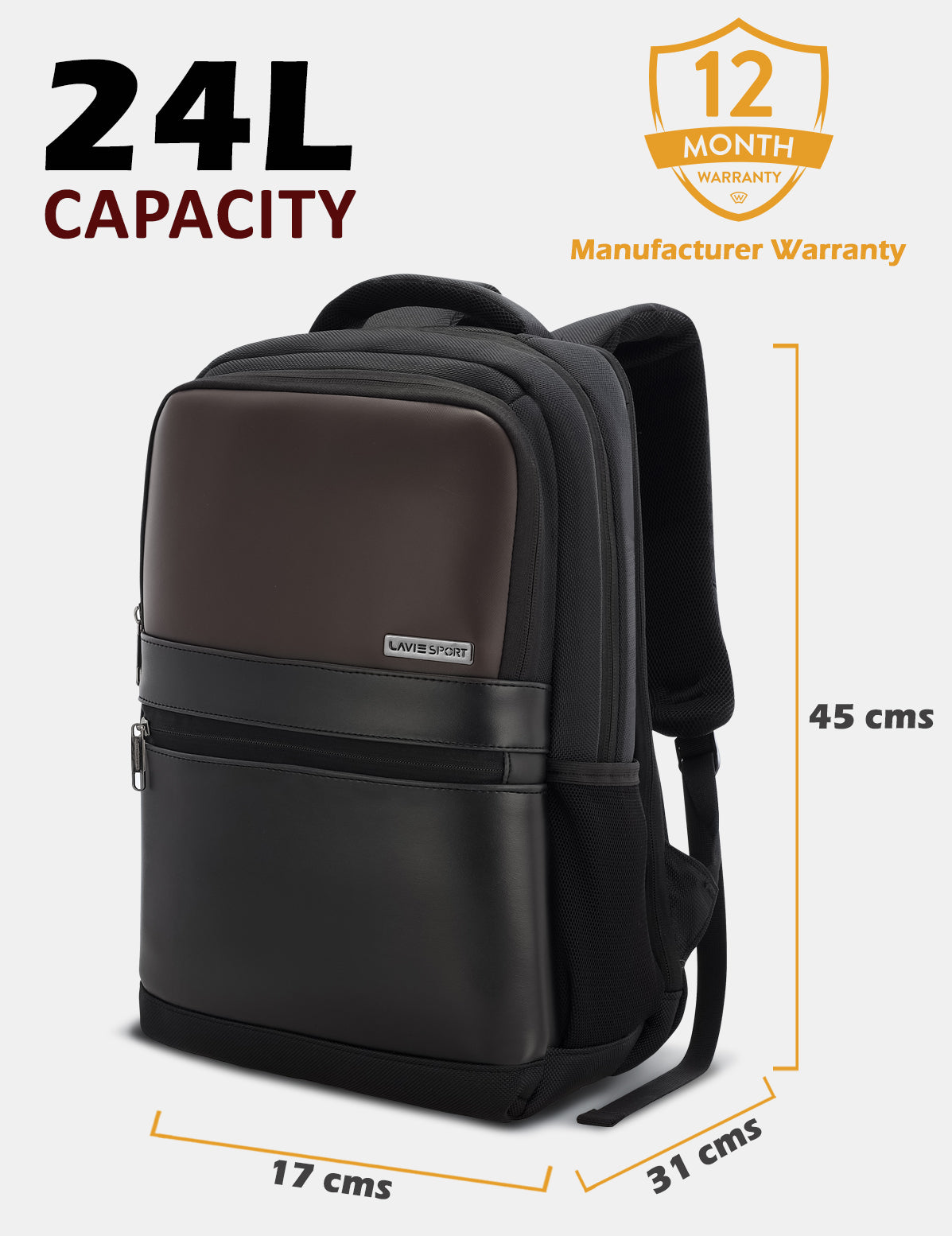 Pioneer 24L Laptop Backpack With Trolley Sleeve