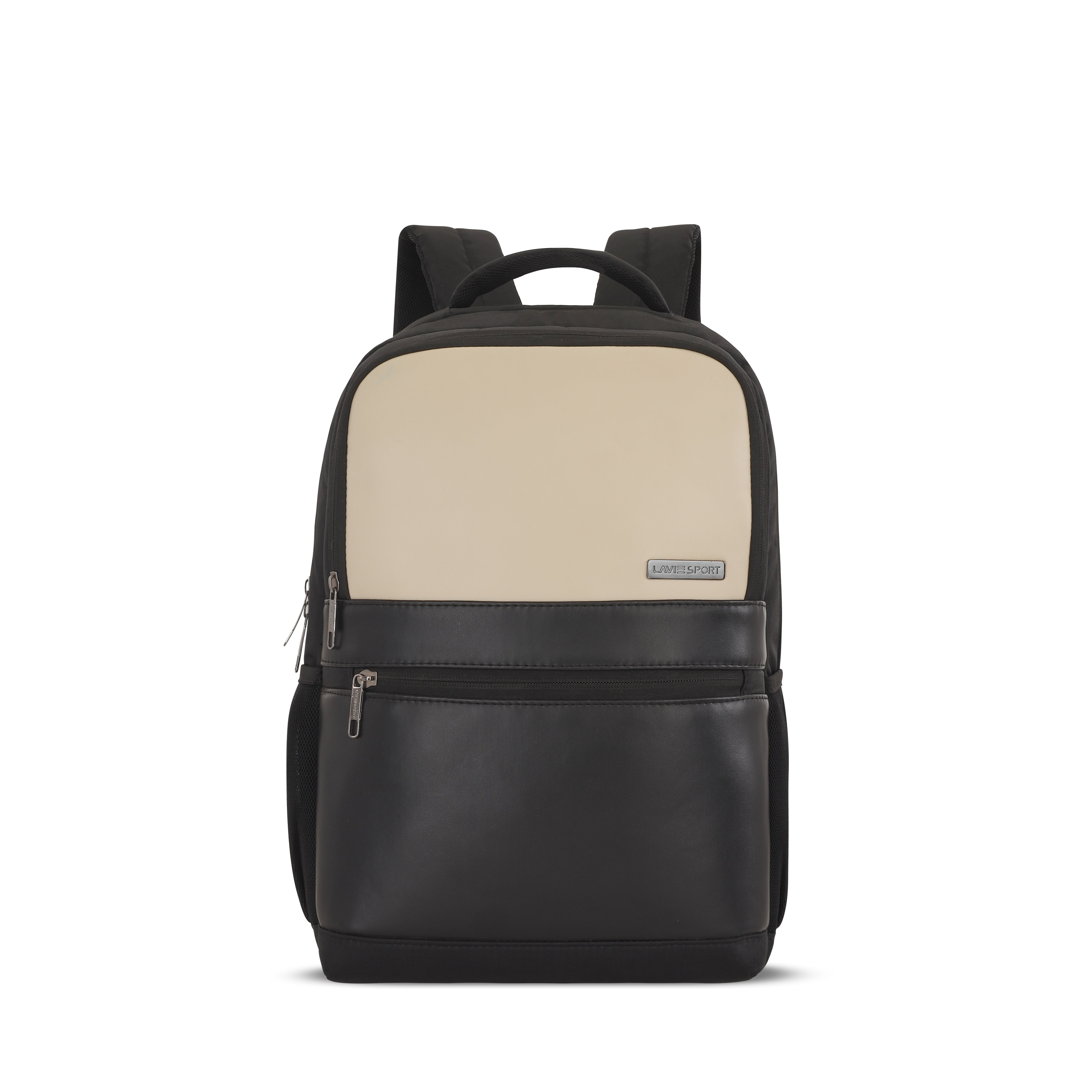 Lavie Sport Pioneer 24L Laptop Backpack with Trolley Sleeve For Men & Women (Black/Off white)