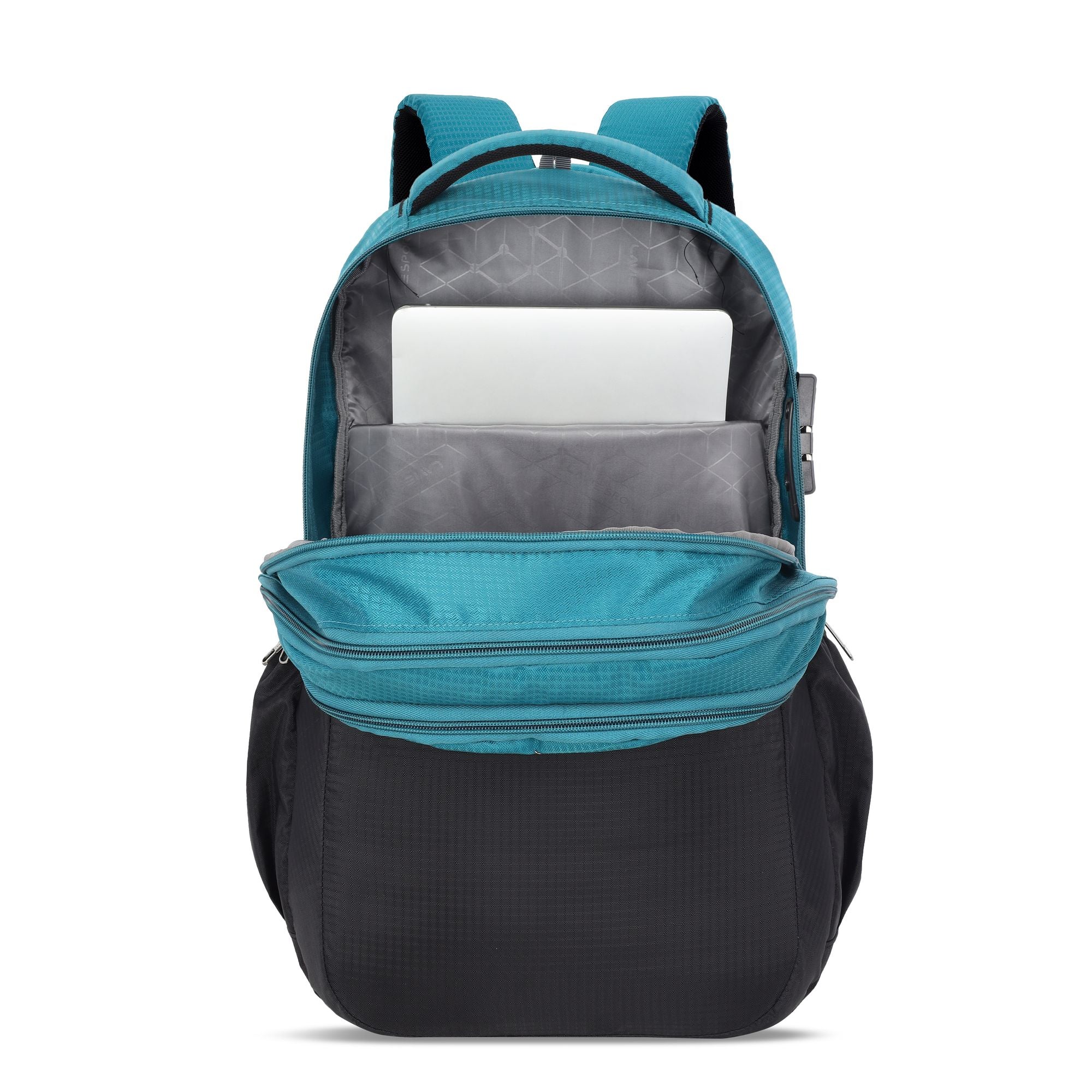 Pulse Laptop Backpack Compatible Rain Cover Combi Lock Black/Teal