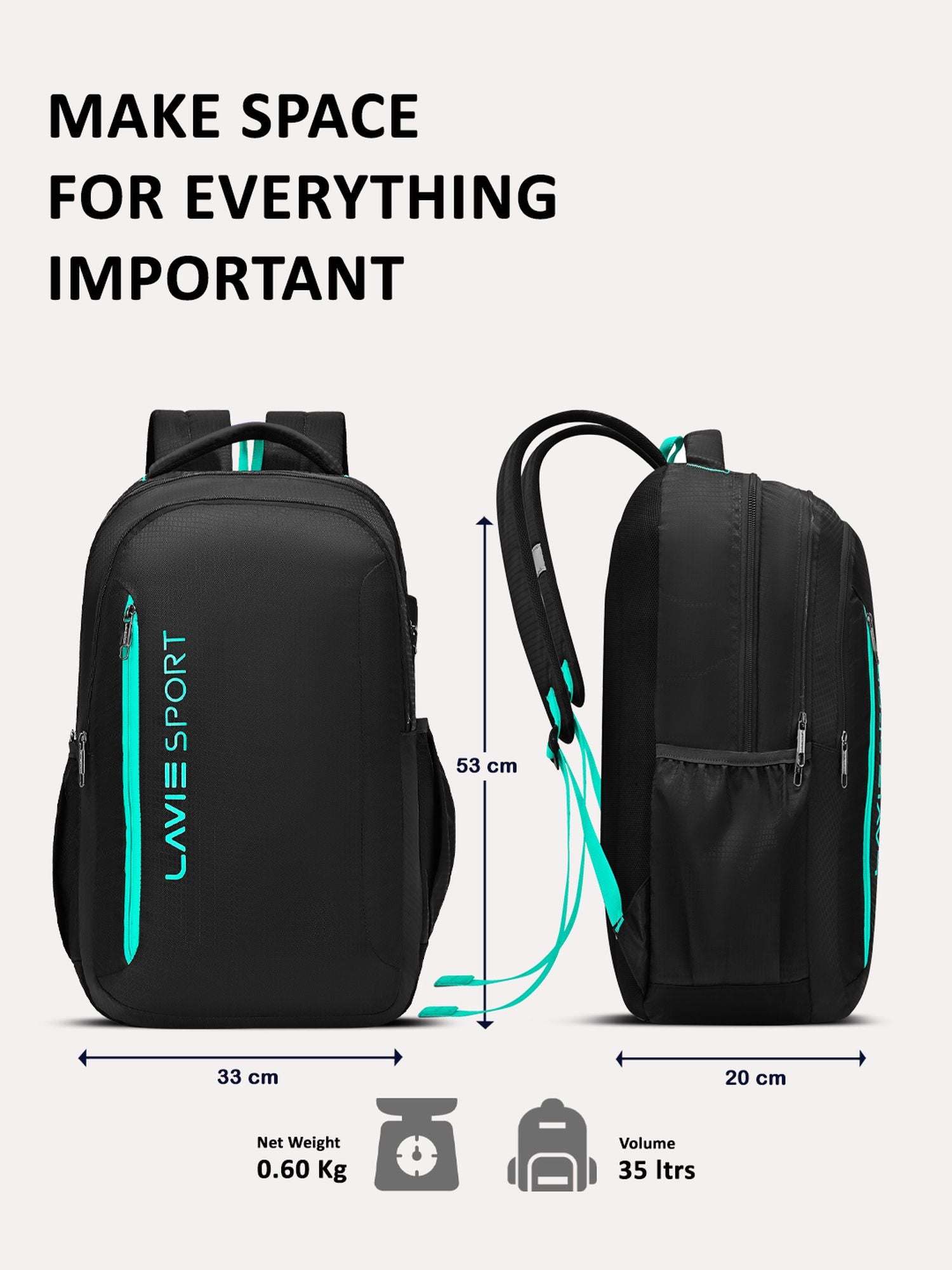 Lavie Maverick Laptop Backpack Black