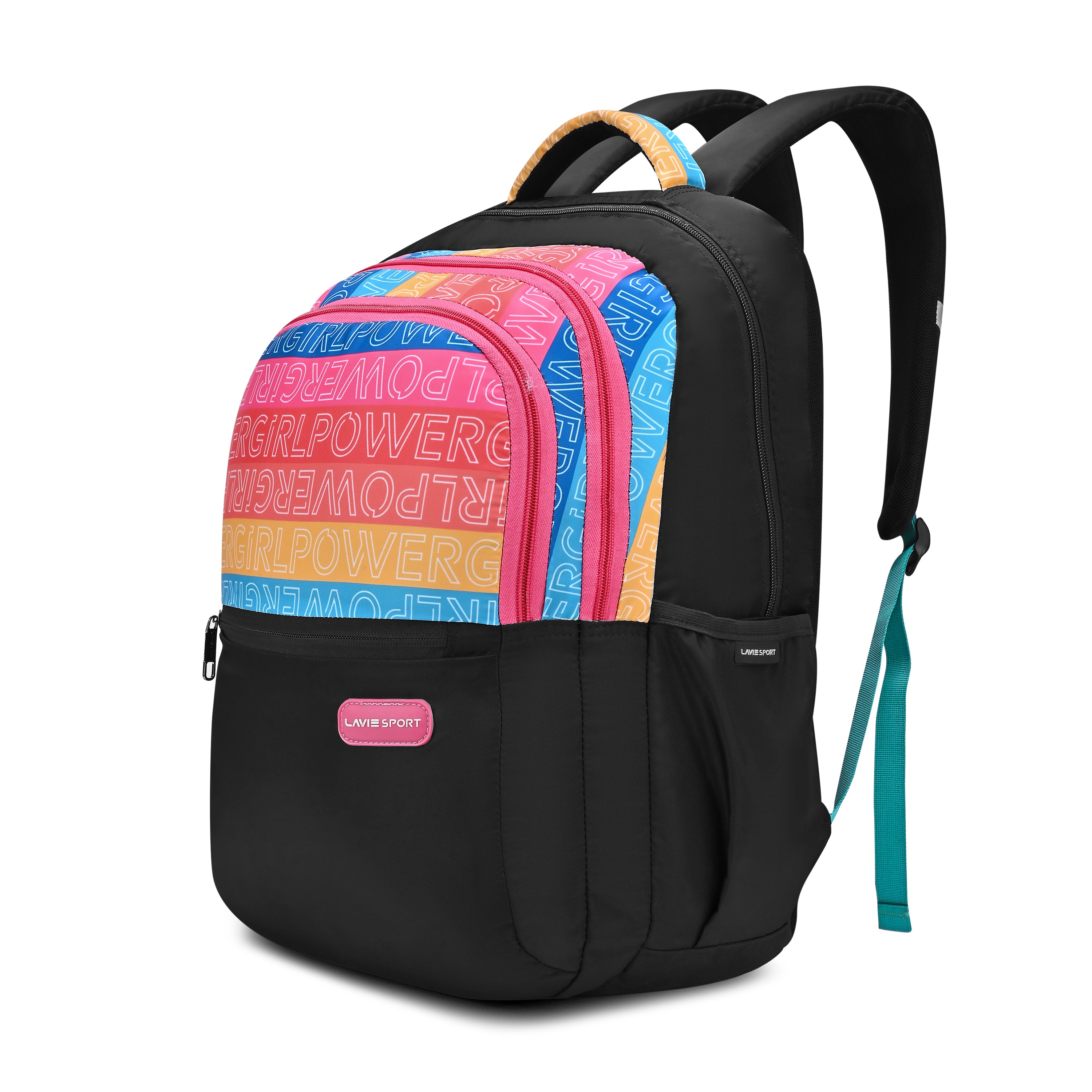 Lavie Sport 35L Girlpower Backpack | Laptop Compatiable | Raincover (Black)