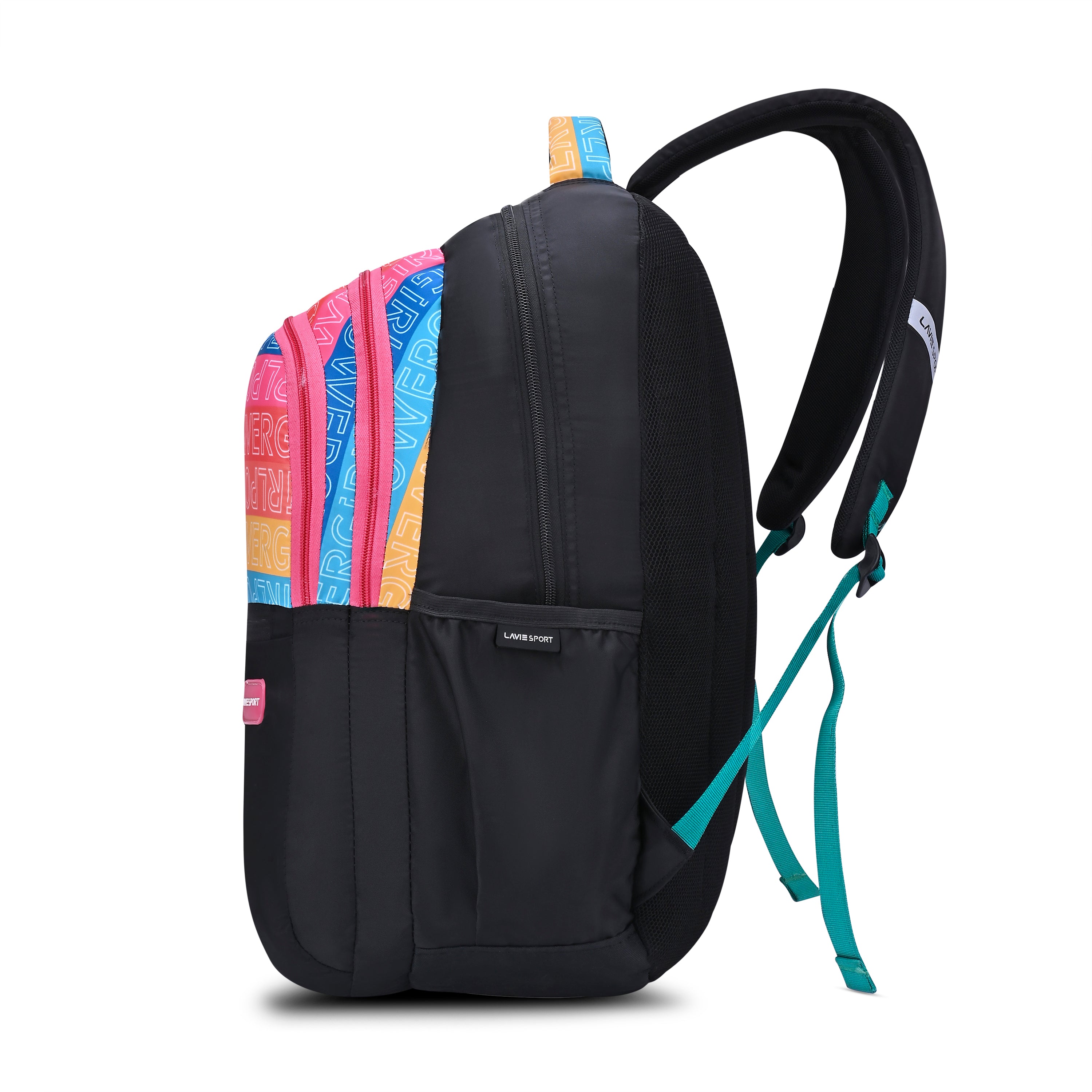 Lavie Sport 35L Girlpower Backpack | Laptop Compatiable | Raincover (Black)
