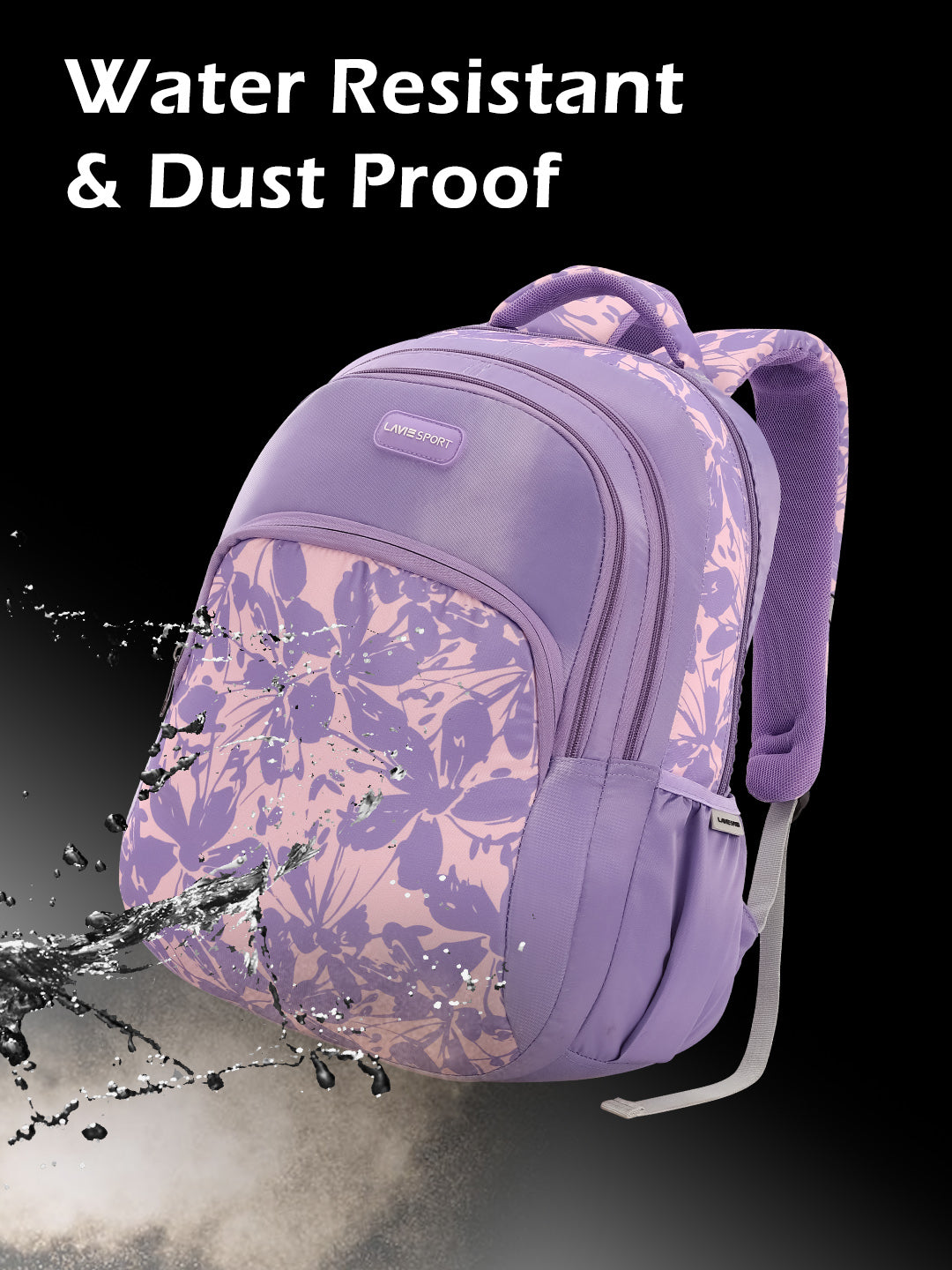 Lavie Sport 35L Heather Backpack | Laptop Compatiable | Raincover Purple