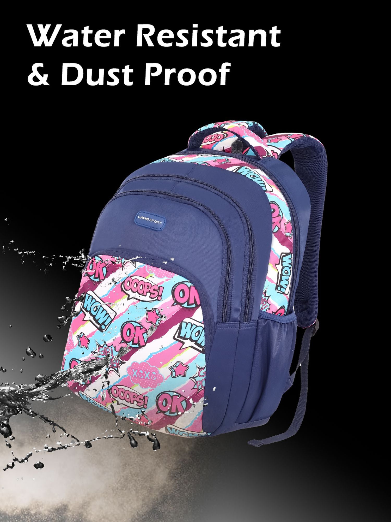 Vibeart Backpack Laptop Compatible Raincover Navy