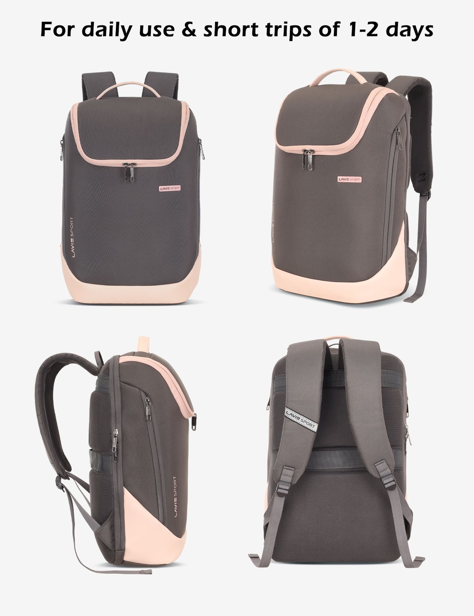Duke Backpack Laptop Compatible Grey/Pink