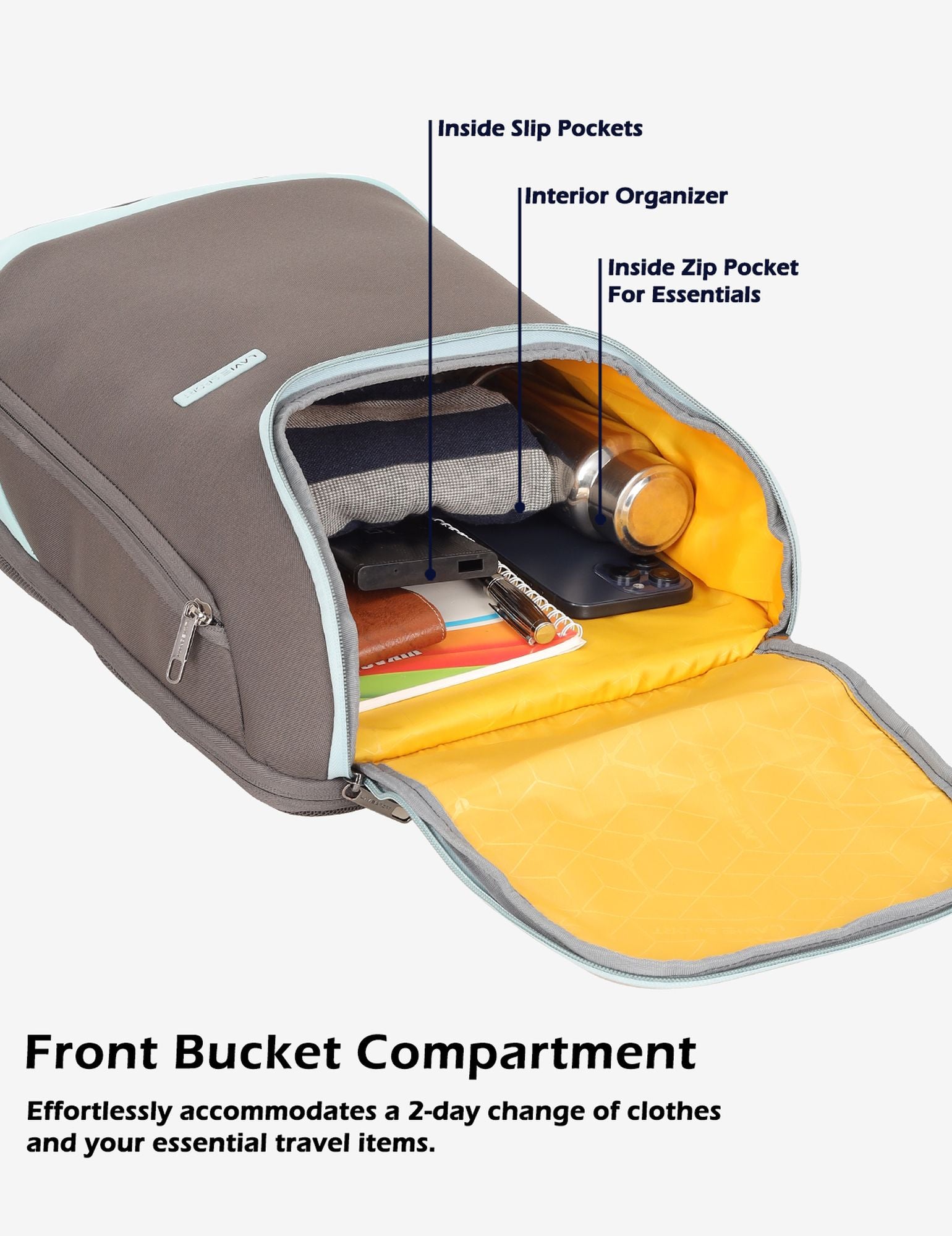Duke Backpack Laptop Compatible Grey/Pblue