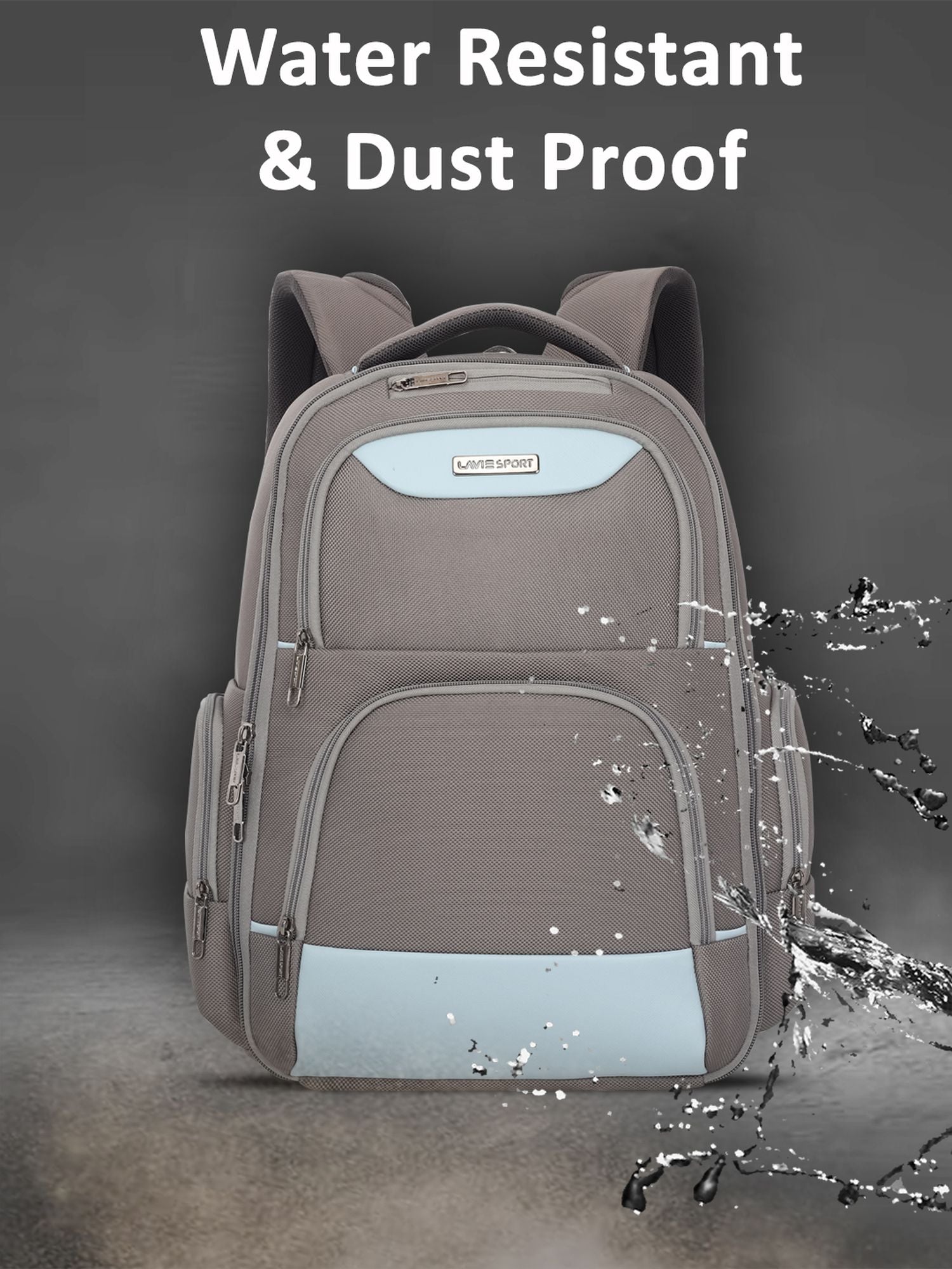 Business Elite Professional Laptop Backpack Trolley Sleeve Grey/P.Blue