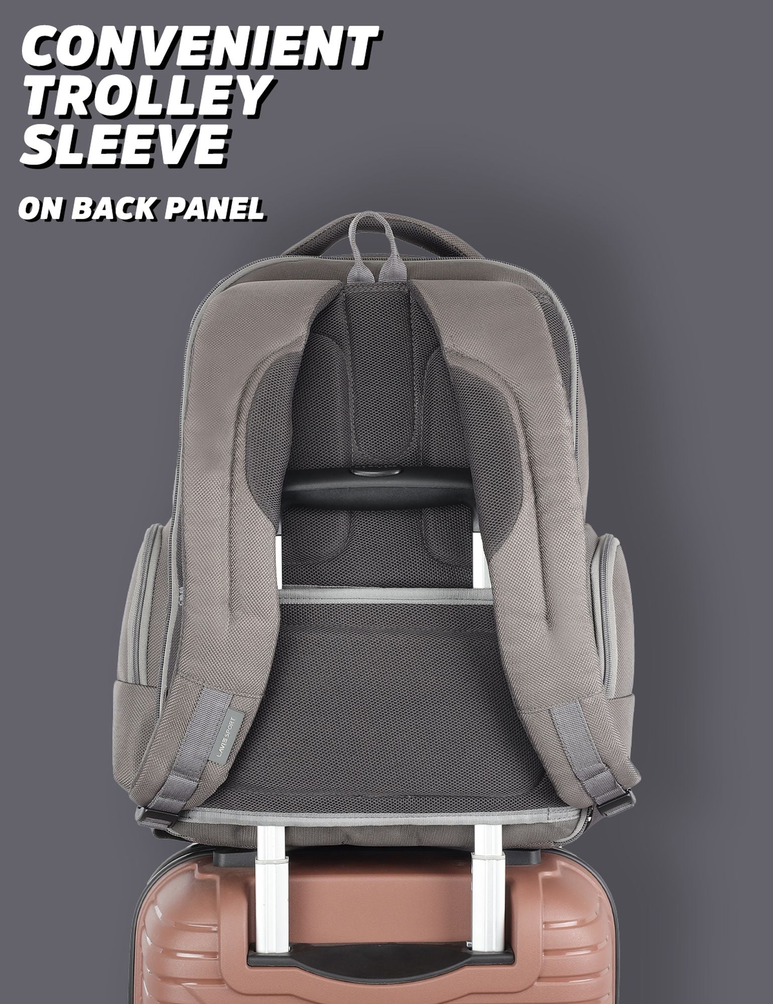 Business Elite Professional Laptop Backpack Trolley Sleeve Grey/P.Blue