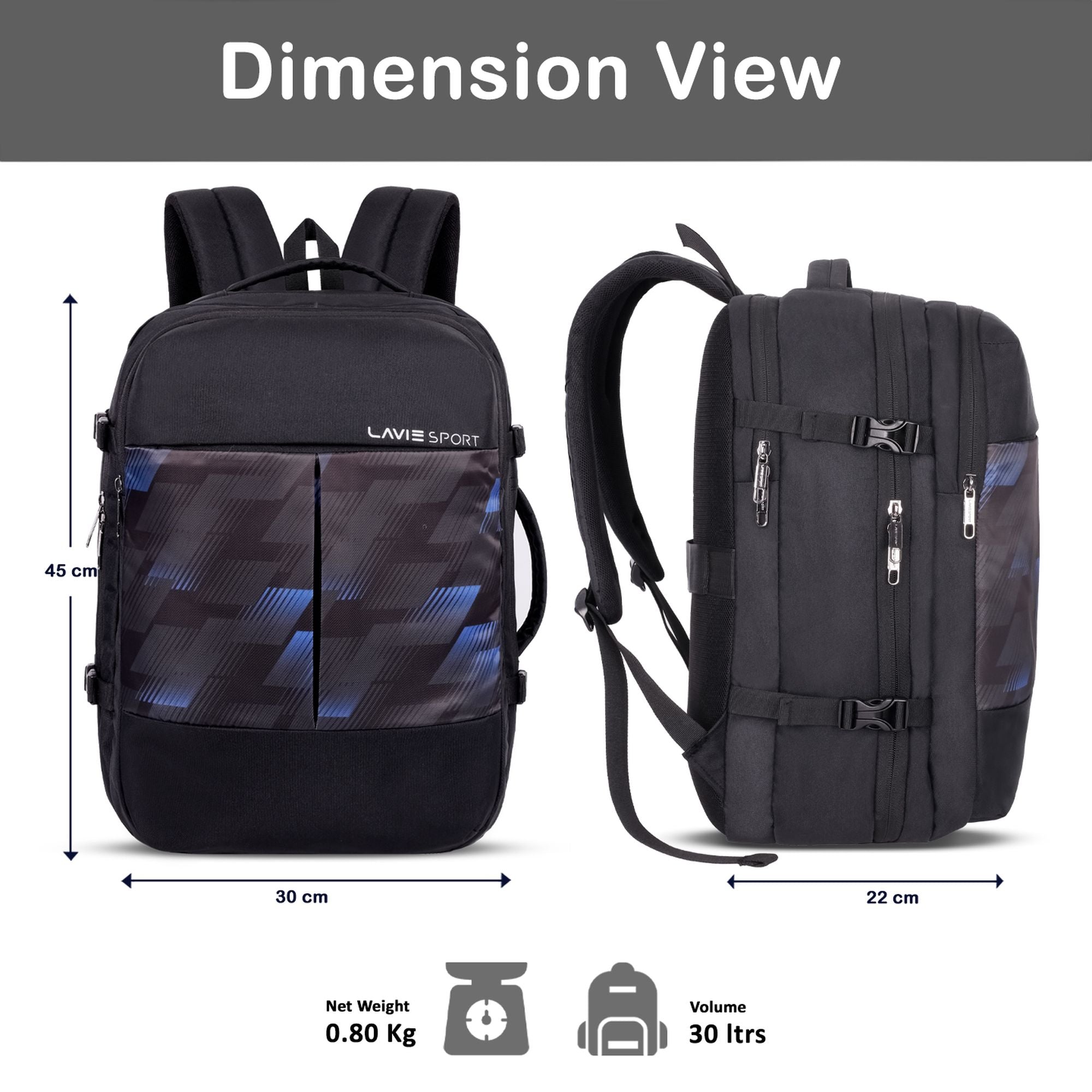 Quest Backpack Multifunctional Laptop Bag Black/Blue