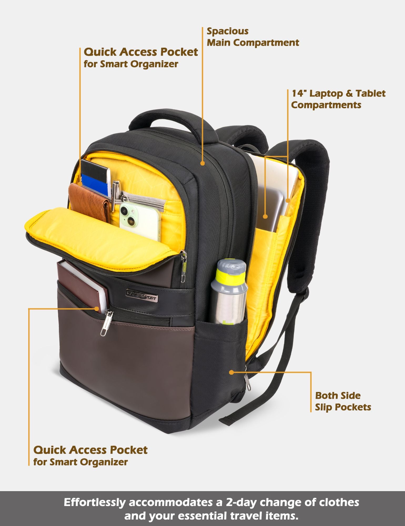 Armour Laptop Backpack Trolley Sleeve Black/Choco