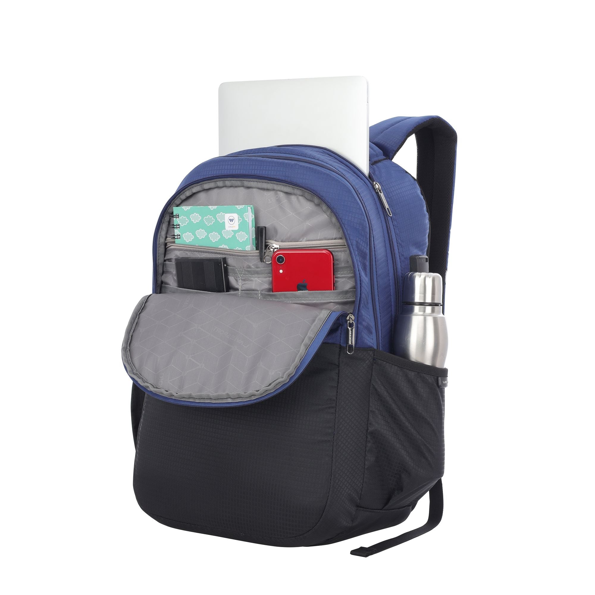 Centric Laptop Backpack Compatible Rain Cover Combi Lock Black/R.Blue
