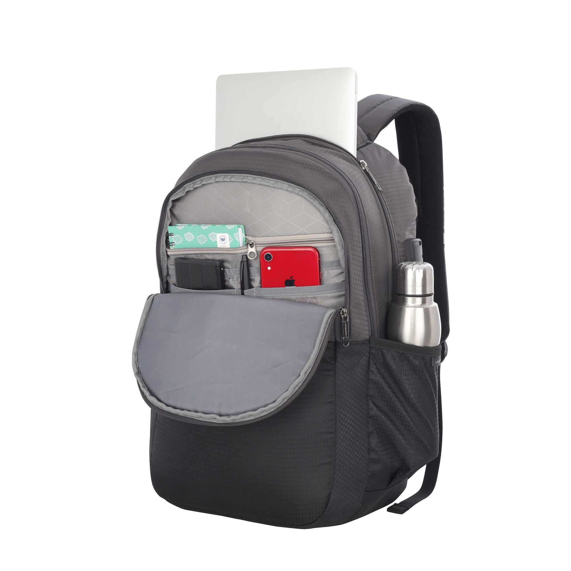 Centric Laptop Backpack Compatible Rain Cover Combi Lock Black/Grey