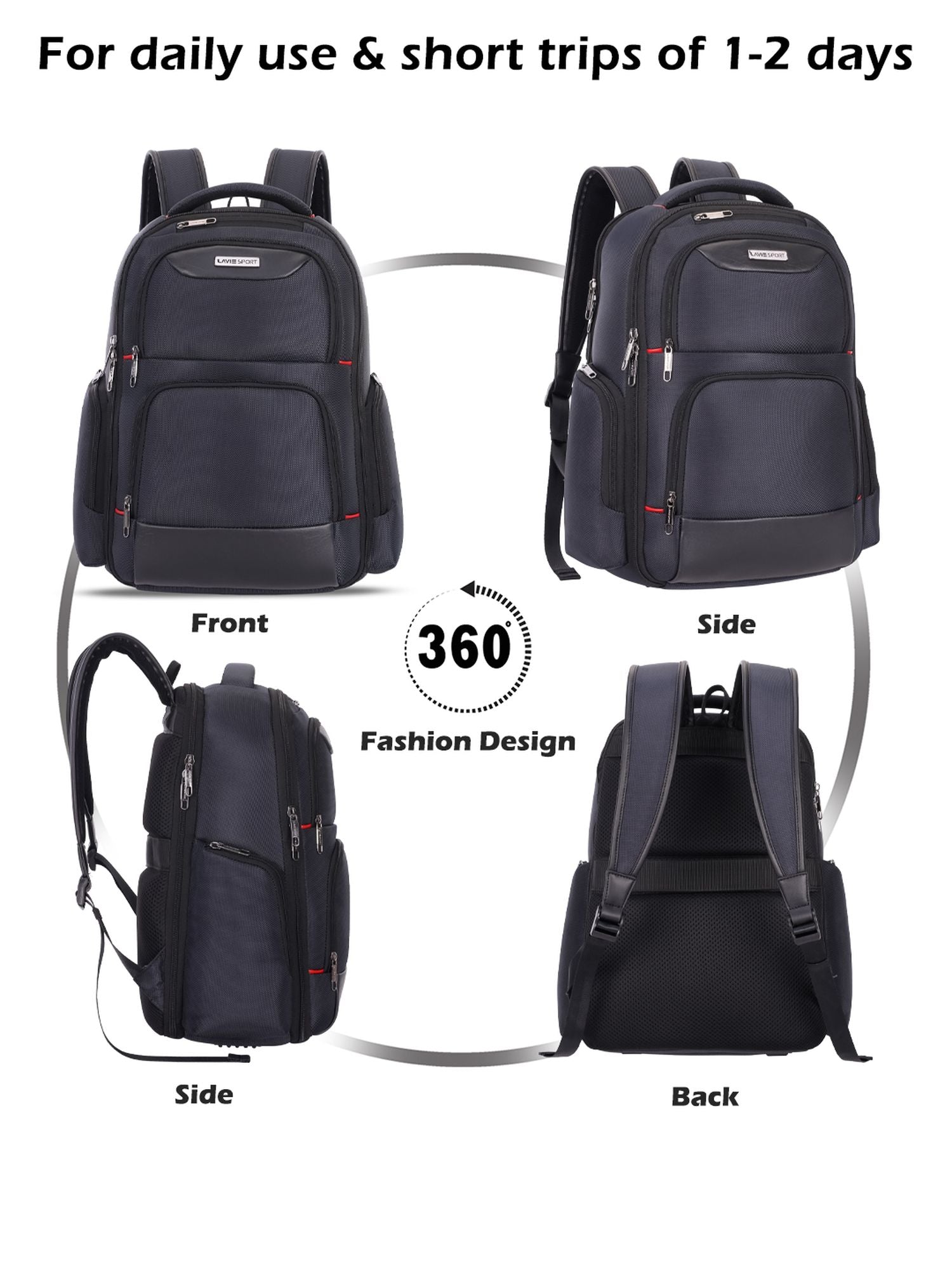 Business Elite Multifunctional Laptop Backpack Trolley Sleeve C.Blue/Black
