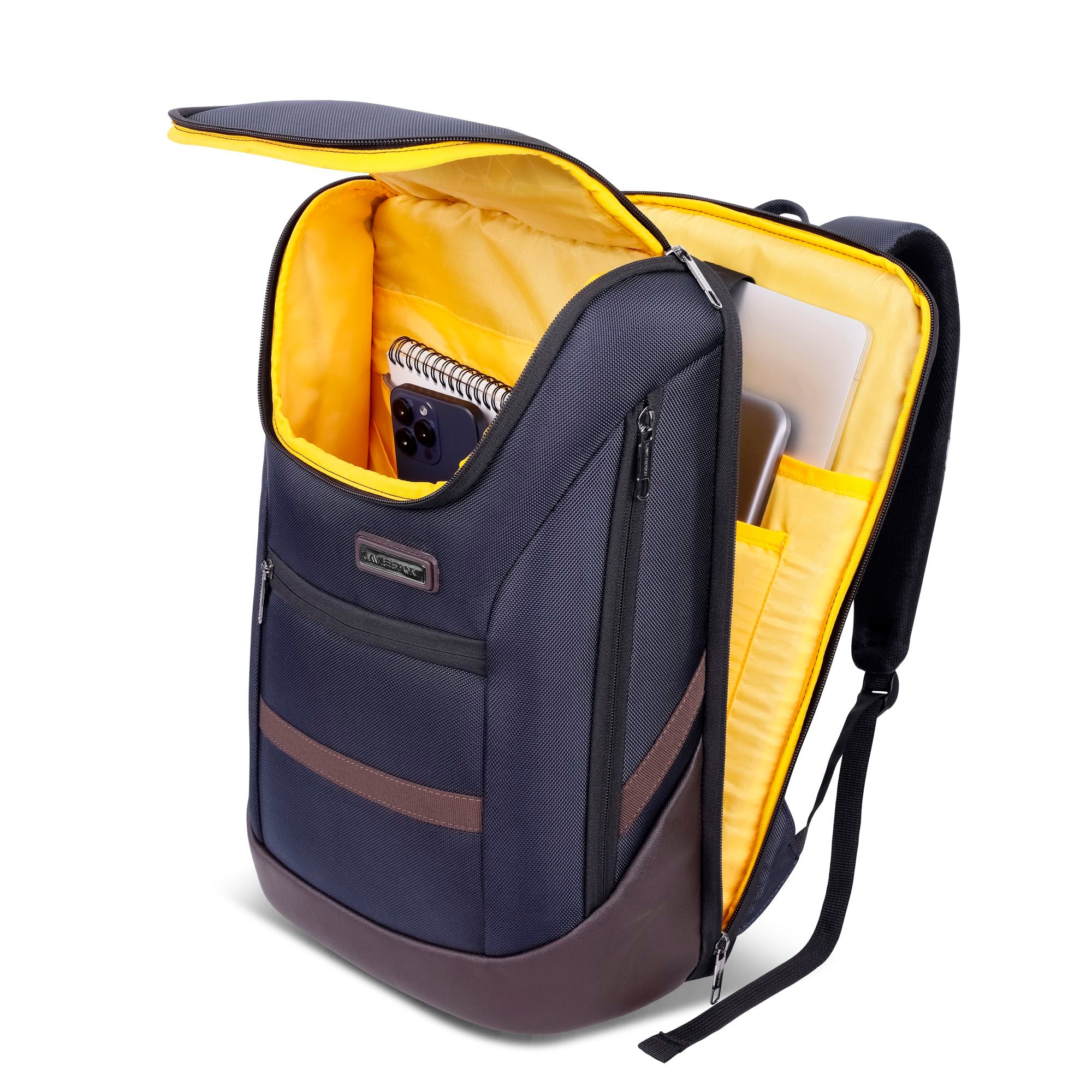 EmperorX Laptop Backpack Navy/Brown