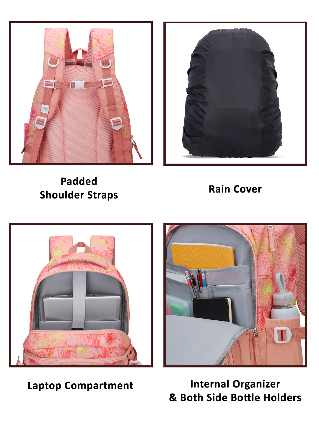 Sunset Laptop Backpack Raincover Bag Orange