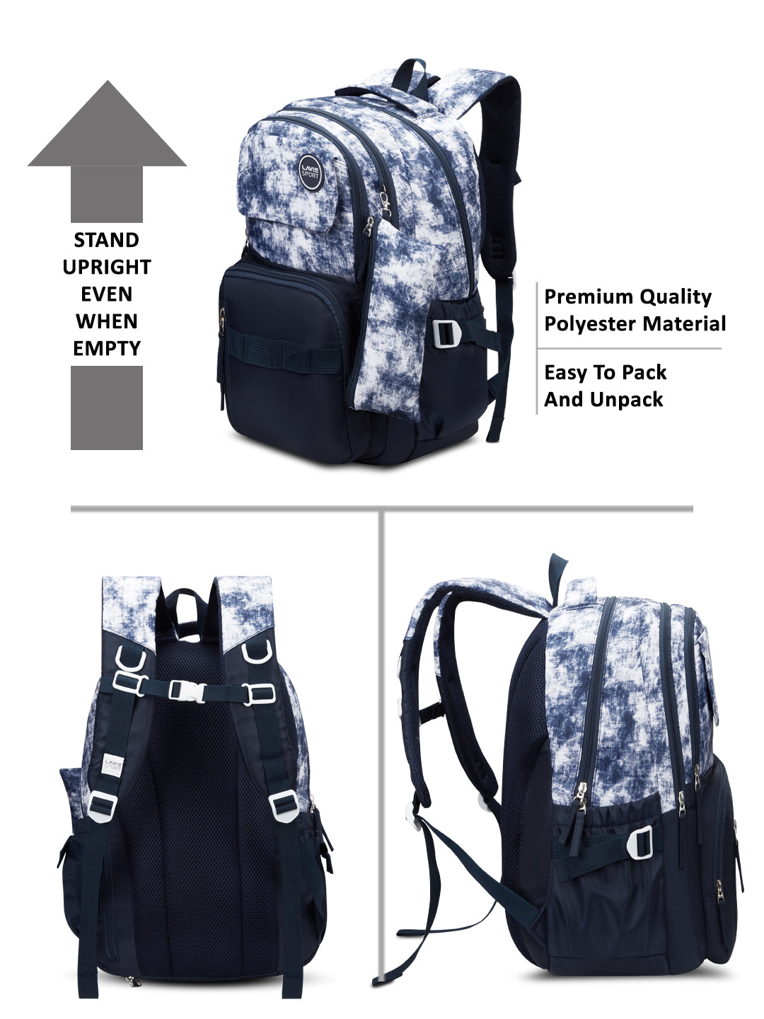 Cloud Dye Laptop Backpack Raincover Bag Navy