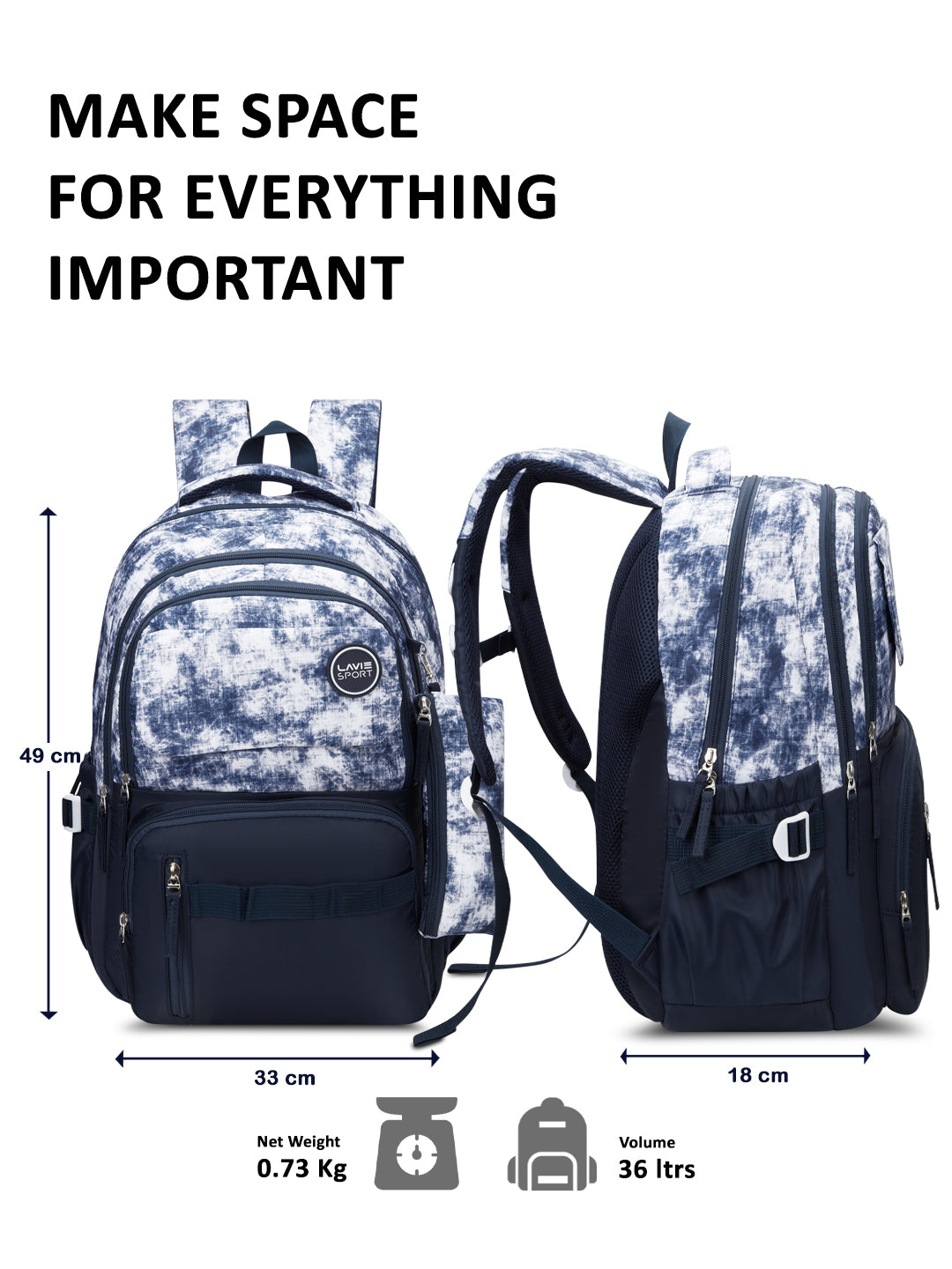 Cloud Dye Laptop Backpack Raincover Bag Navy