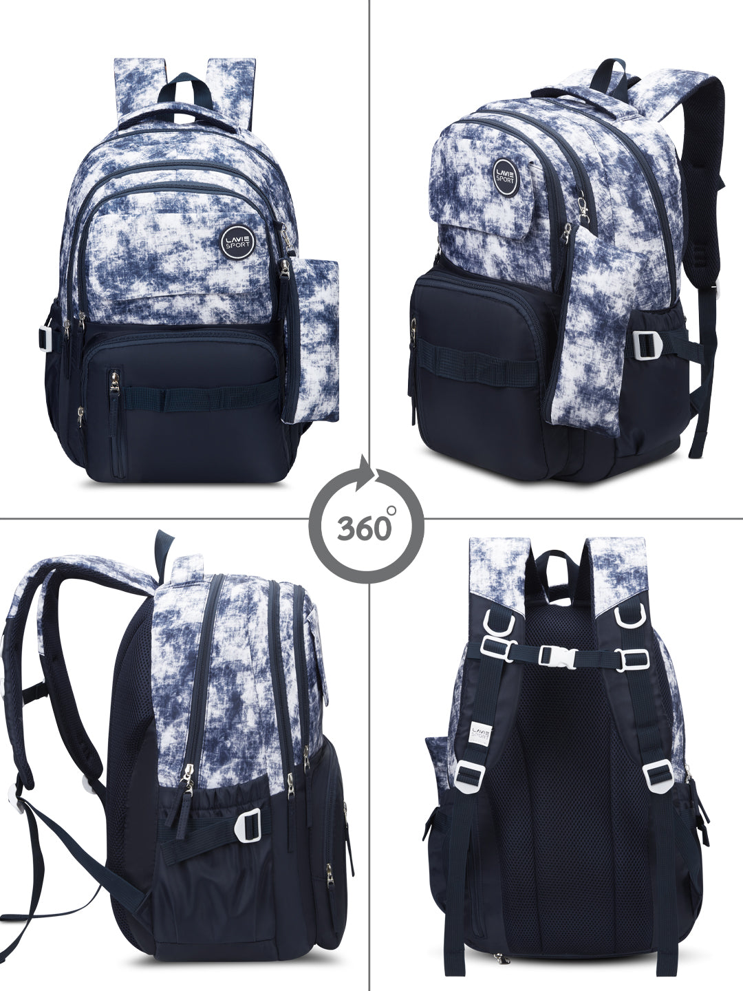 Cloud Dye Laptop Backpack Raincover Bag Navy