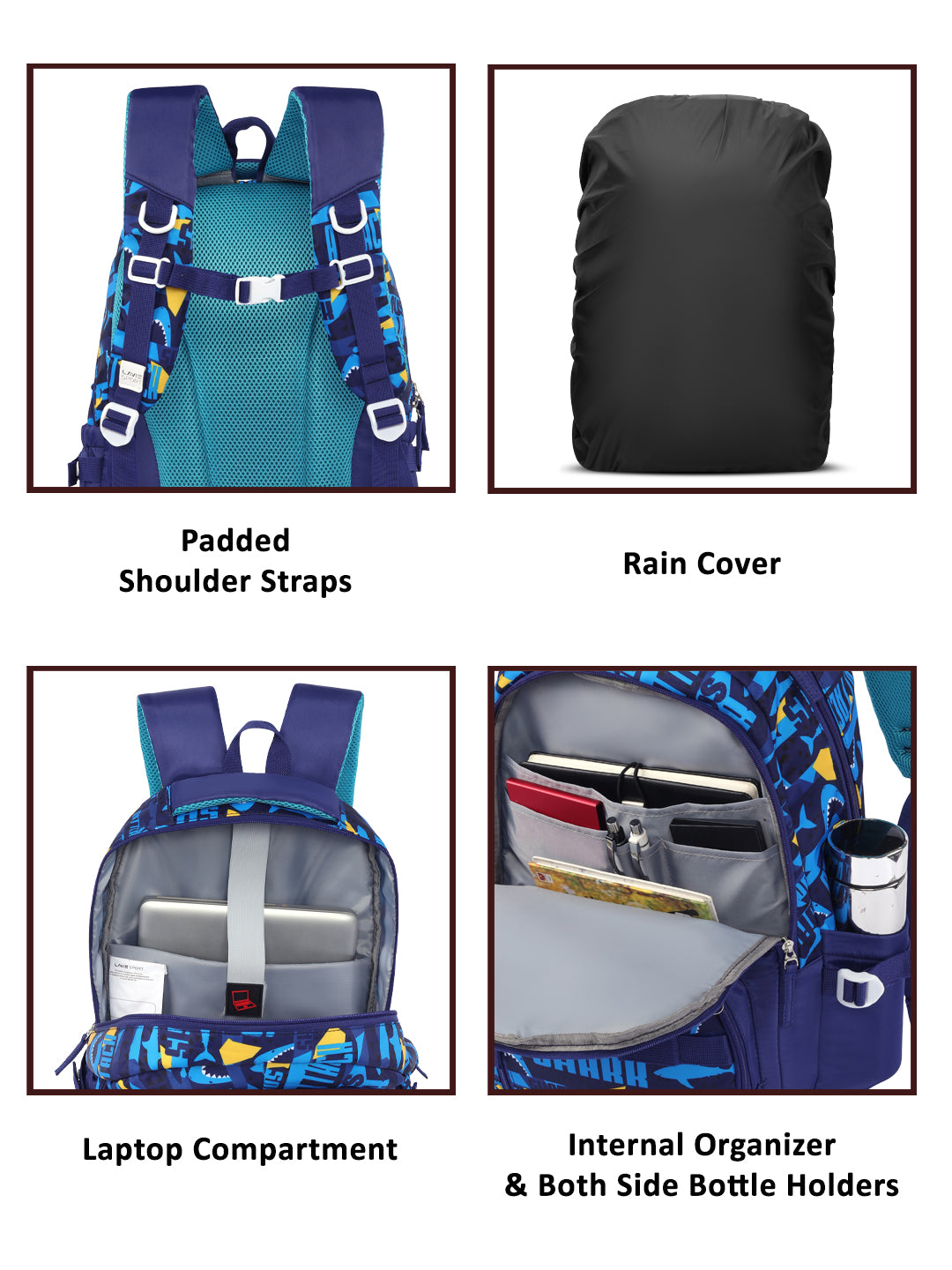 Rainforest Laptop Backpack Raincover Bag Blue