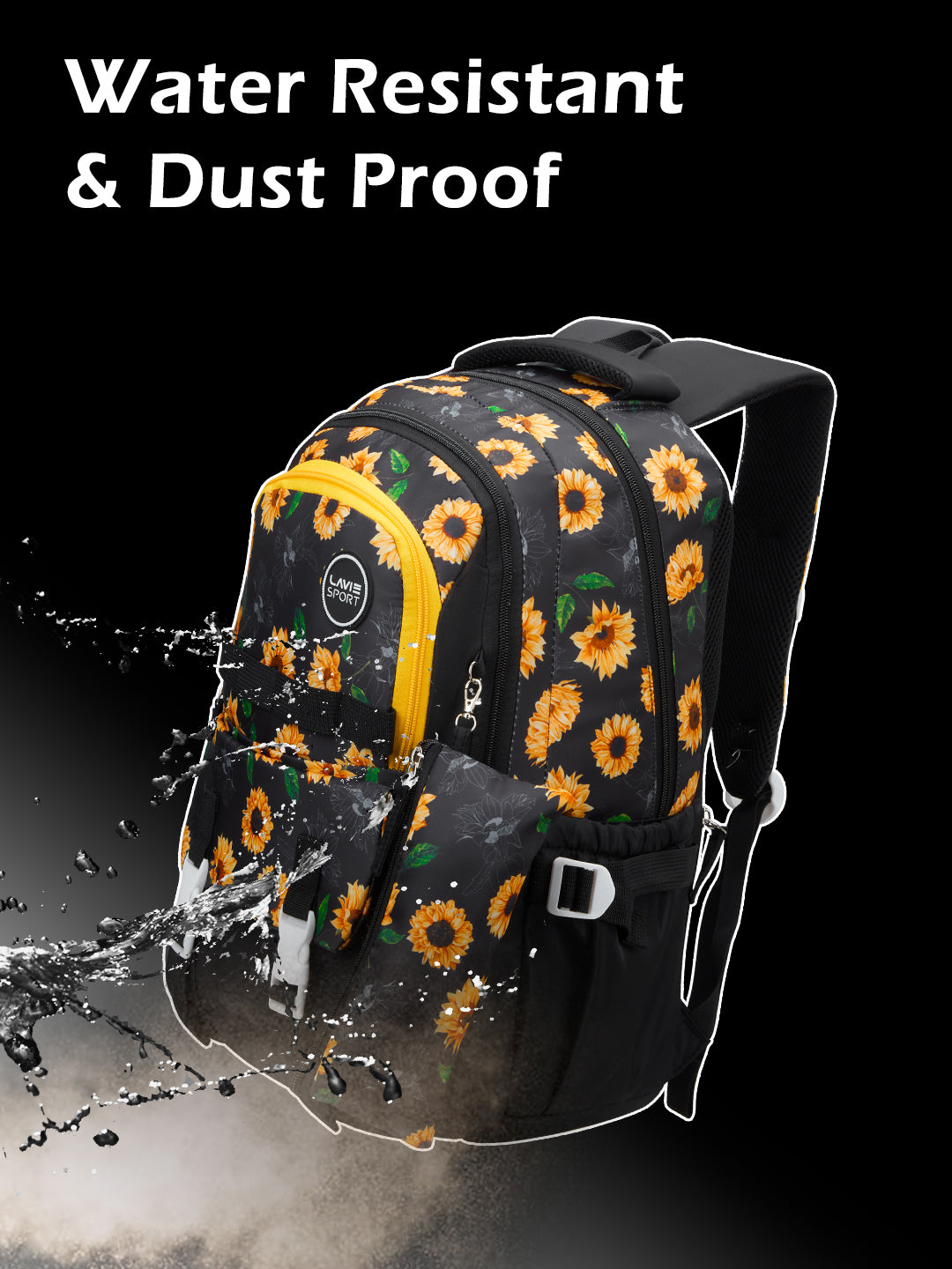 Sunbloom Laptop Backpack Raincover Bag Yellow