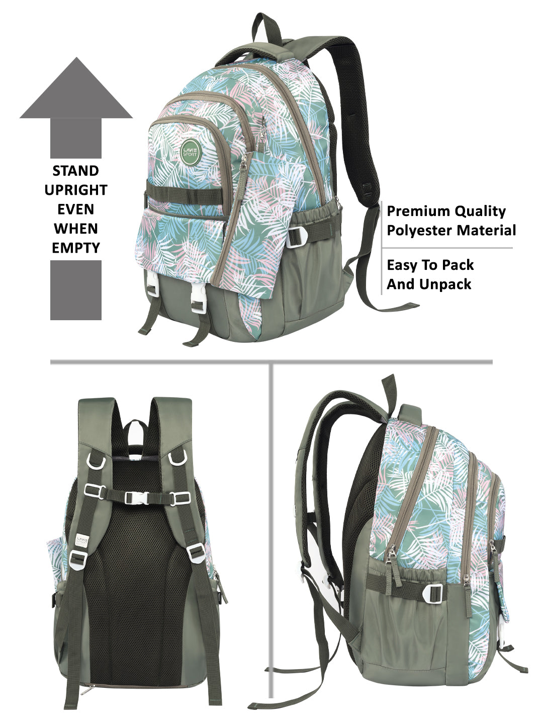 Foliage Laptop Backpack Raincover Bag Green