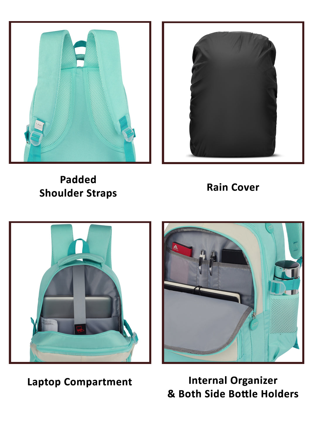 Twilight Laptop Backpack Raincover Bag Teal