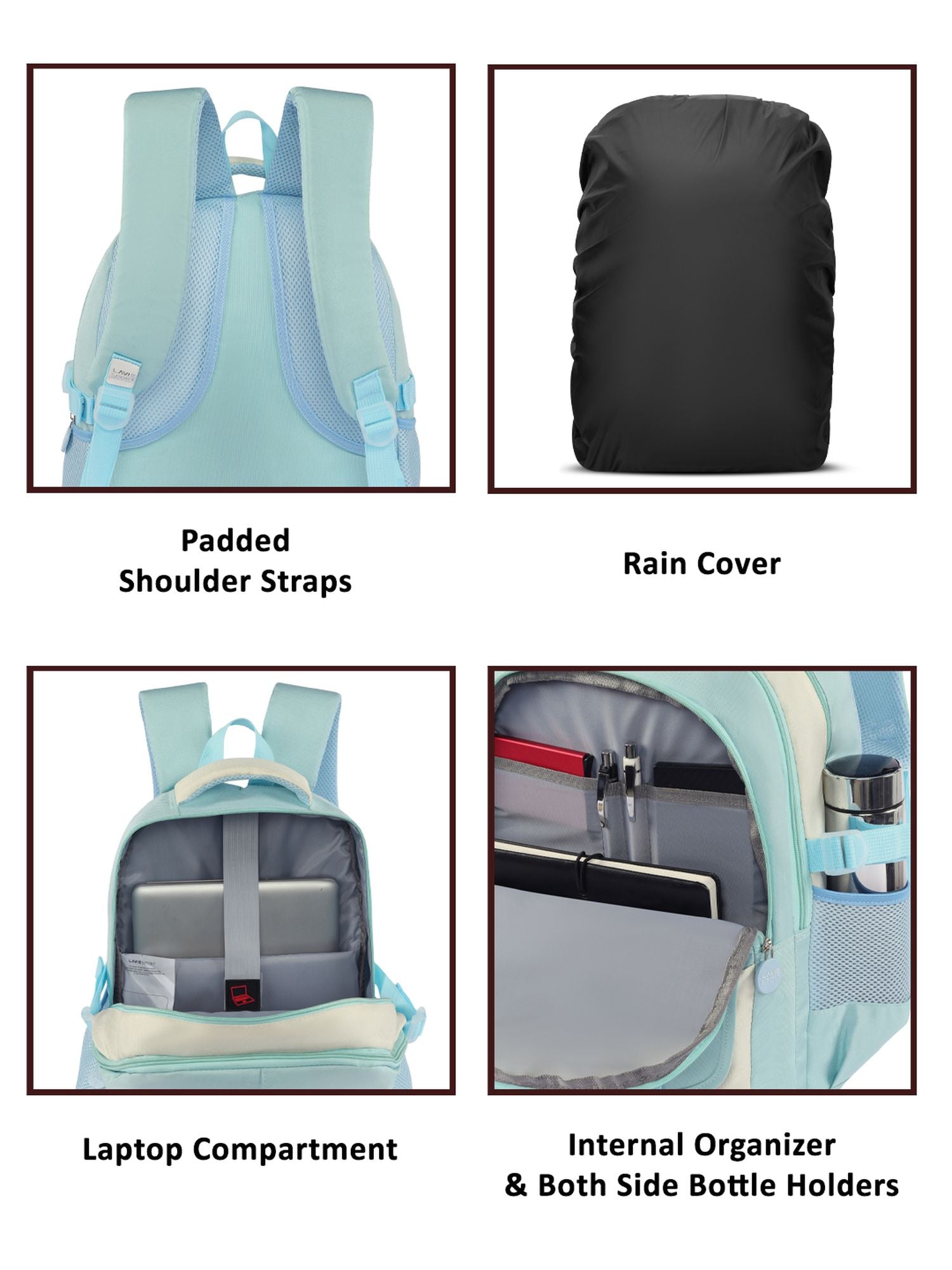 Twilight Laptop Backpack Raincover Bag Blue
