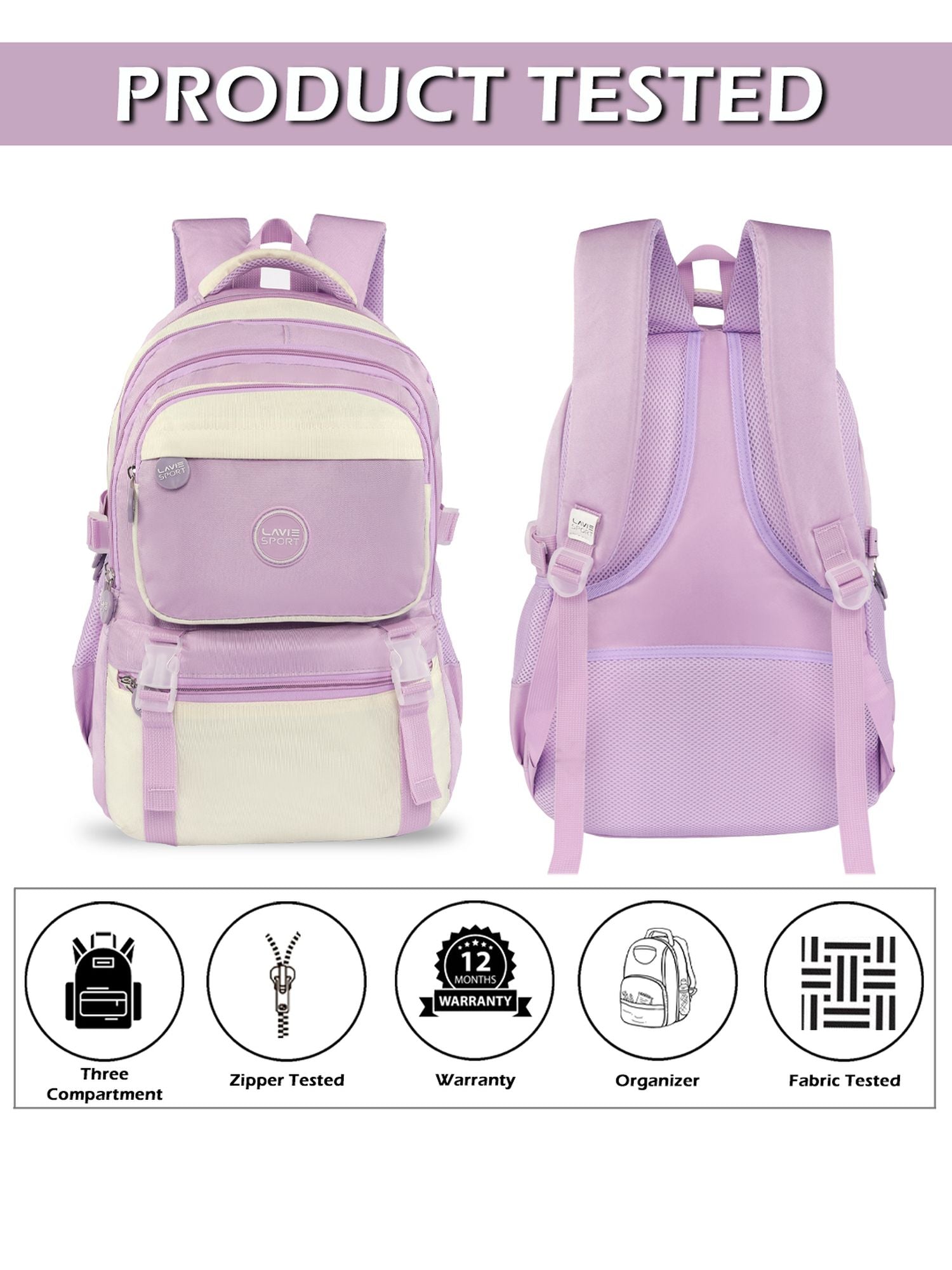Twilight Laptop Backpack Raincover Bag Lilac