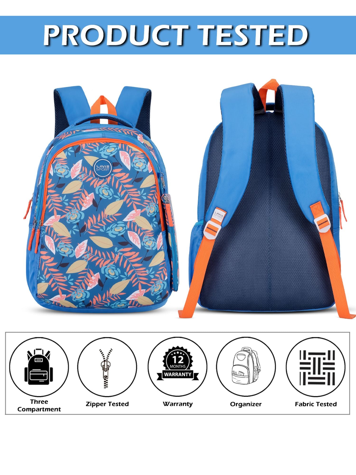Tropica Printed Backpack Pencil Pouch Bag Teal