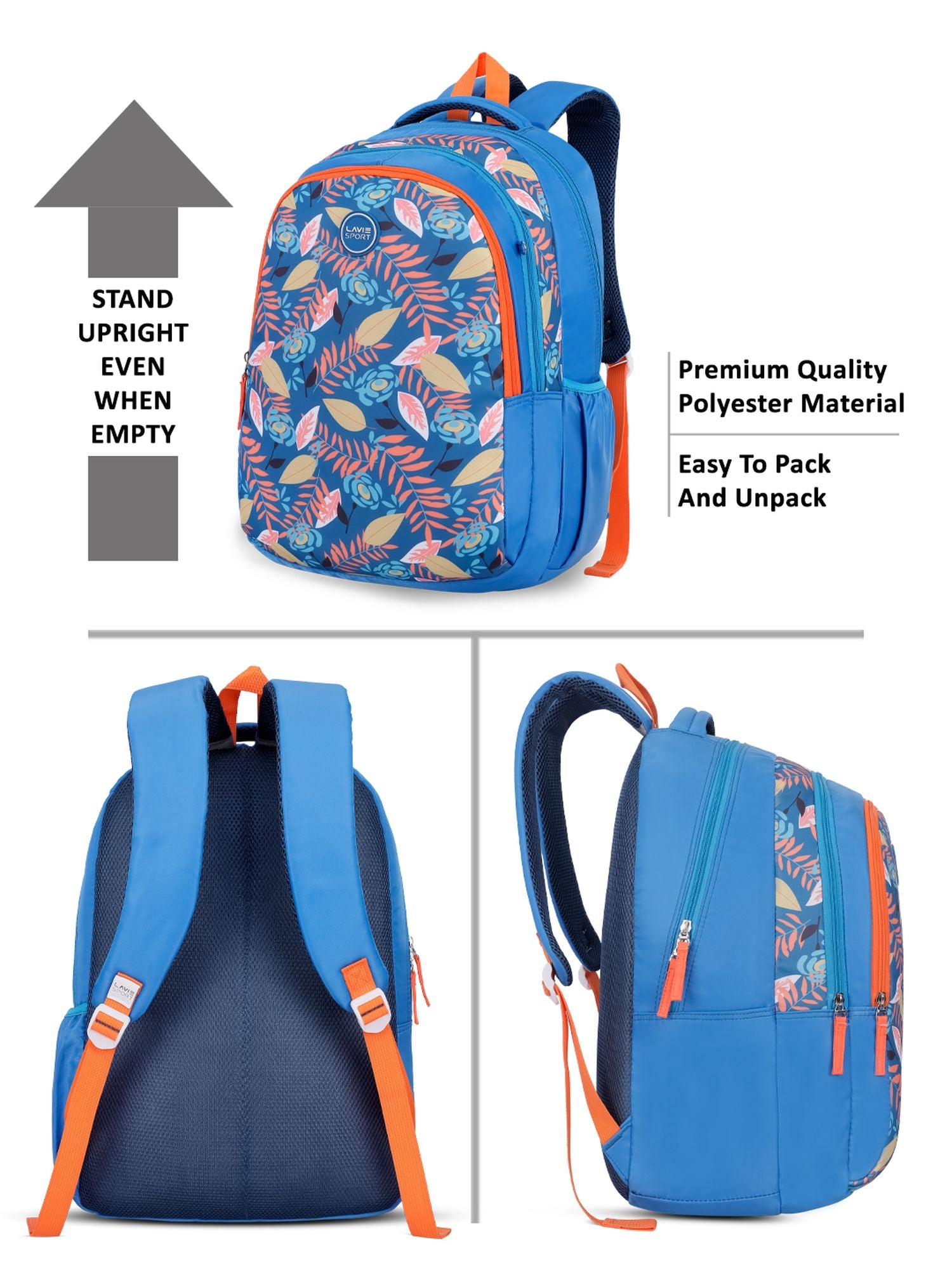Tropica Printed Backpack Pencil Pouch Bag Teal